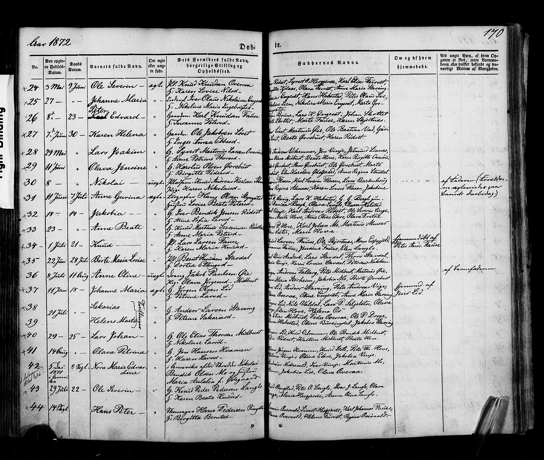 Ministerialprotokoller, klokkerbøker og fødselsregistre - Møre og Romsdal, AV/SAT-A-1454/520/L0275: Parish register (official) no. 520A05, 1844-1881, p. 170