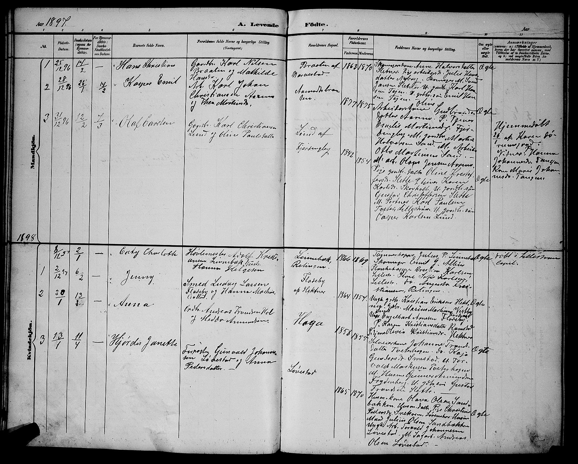 Fet prestekontor Kirkebøker, AV/SAO-A-10370a/G/Gb/L0004: Parish register (copy) no. II 4, 1894-1904