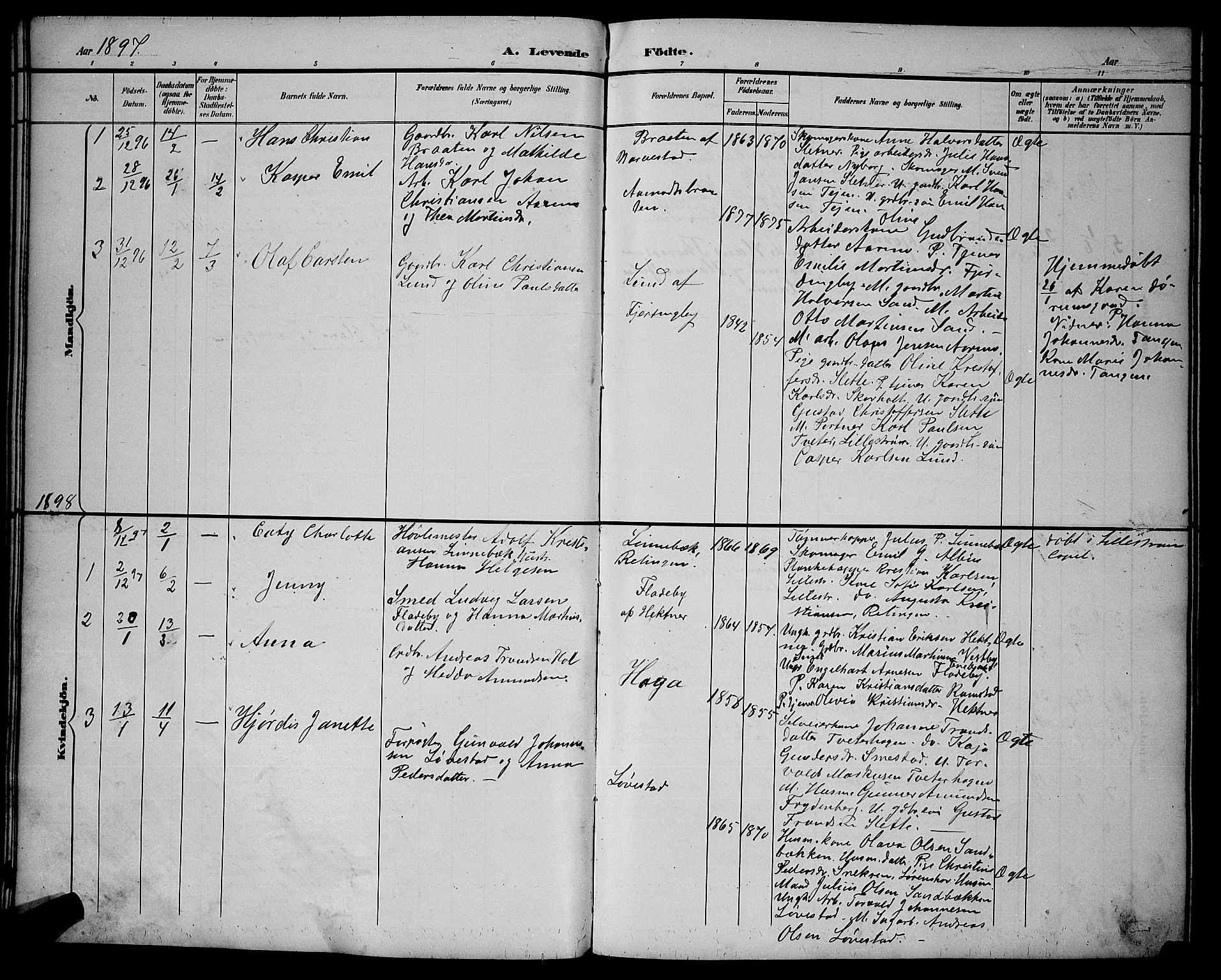 Fet prestekontor Kirkebøker, AV/SAO-A-10370a/G/Gb/L0004: Parish register (copy) no. II 4, 1894-1904