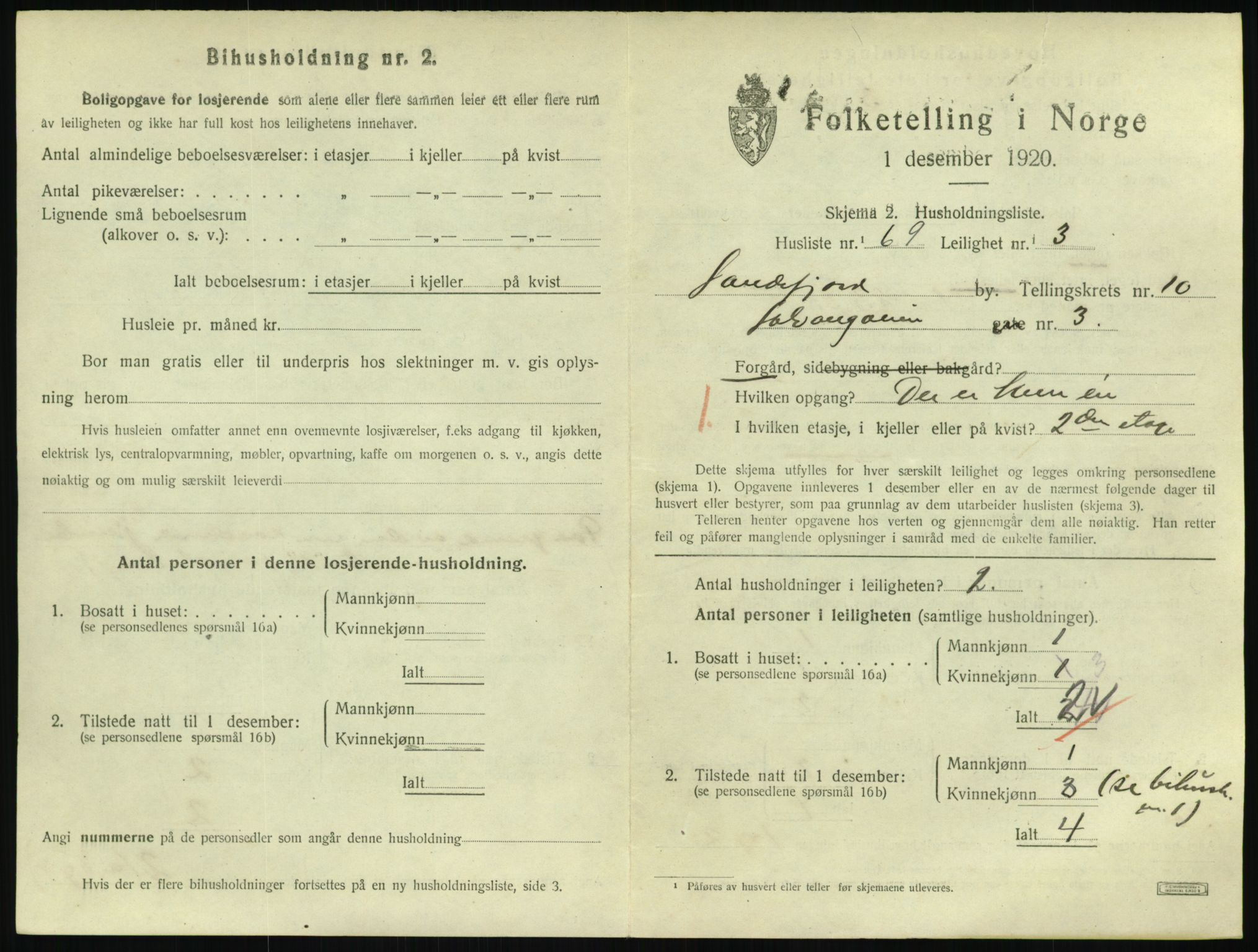 SAKO, 1920 census for Sandefjord, 1920, p. 4164