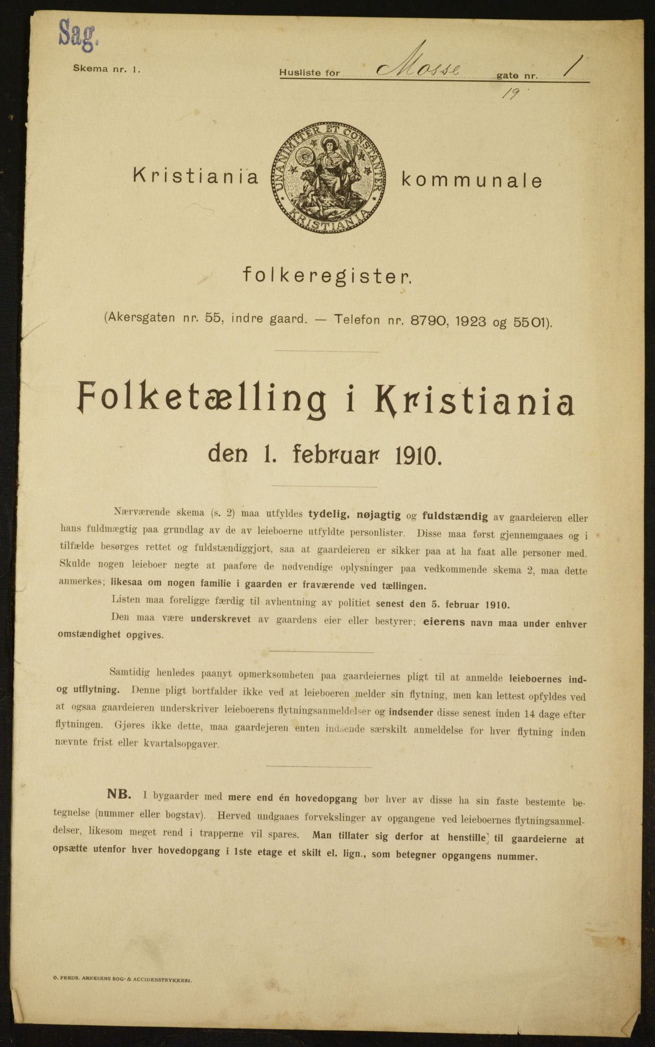 OBA, Municipal Census 1910 for Kristiania, 1910, p. 63535