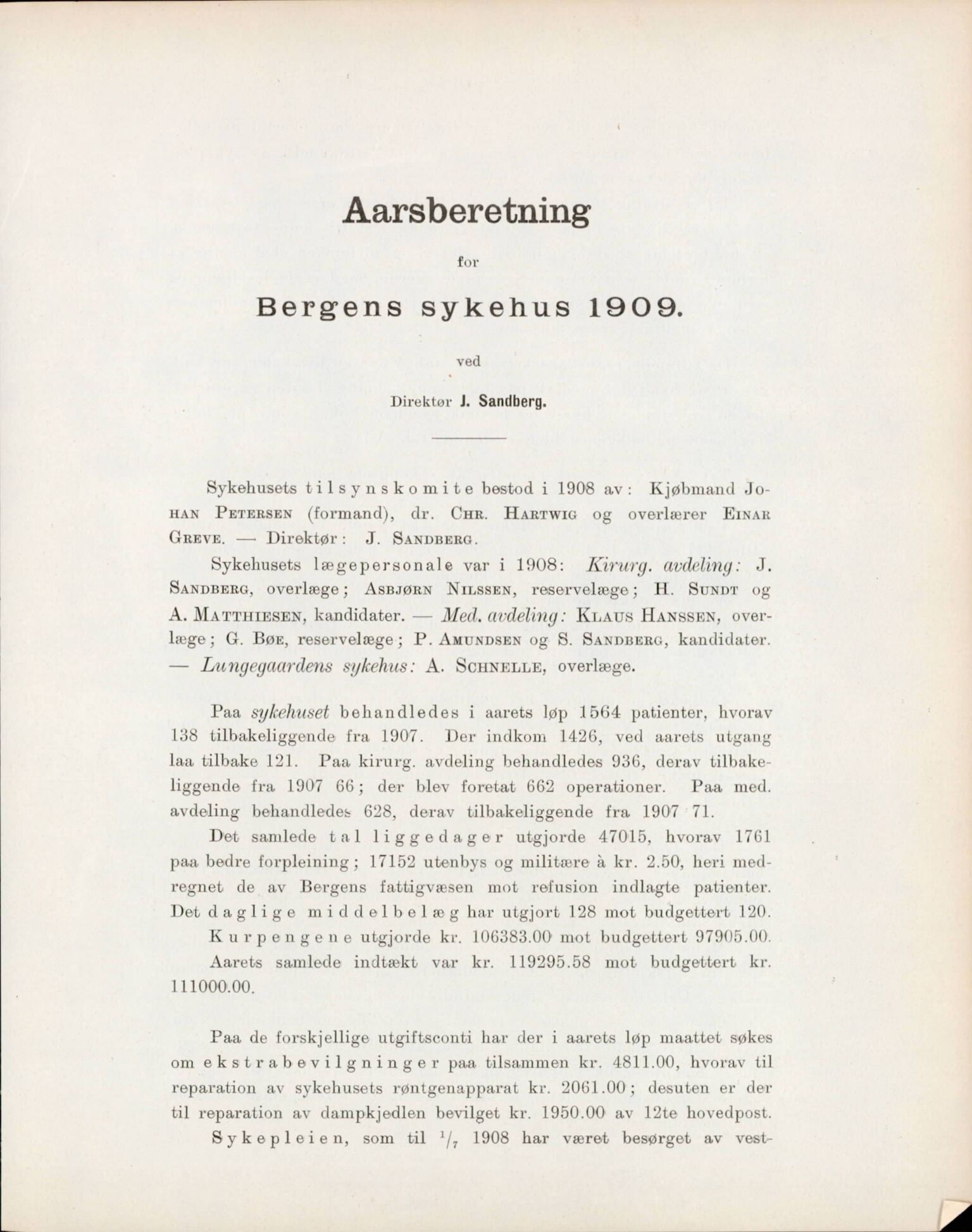 Haukeland Sykehus, Direktøren, BBA/A-2050.04/Æa/L0001: Årsberetninger 1906-1914, 1906-1914, p. 43