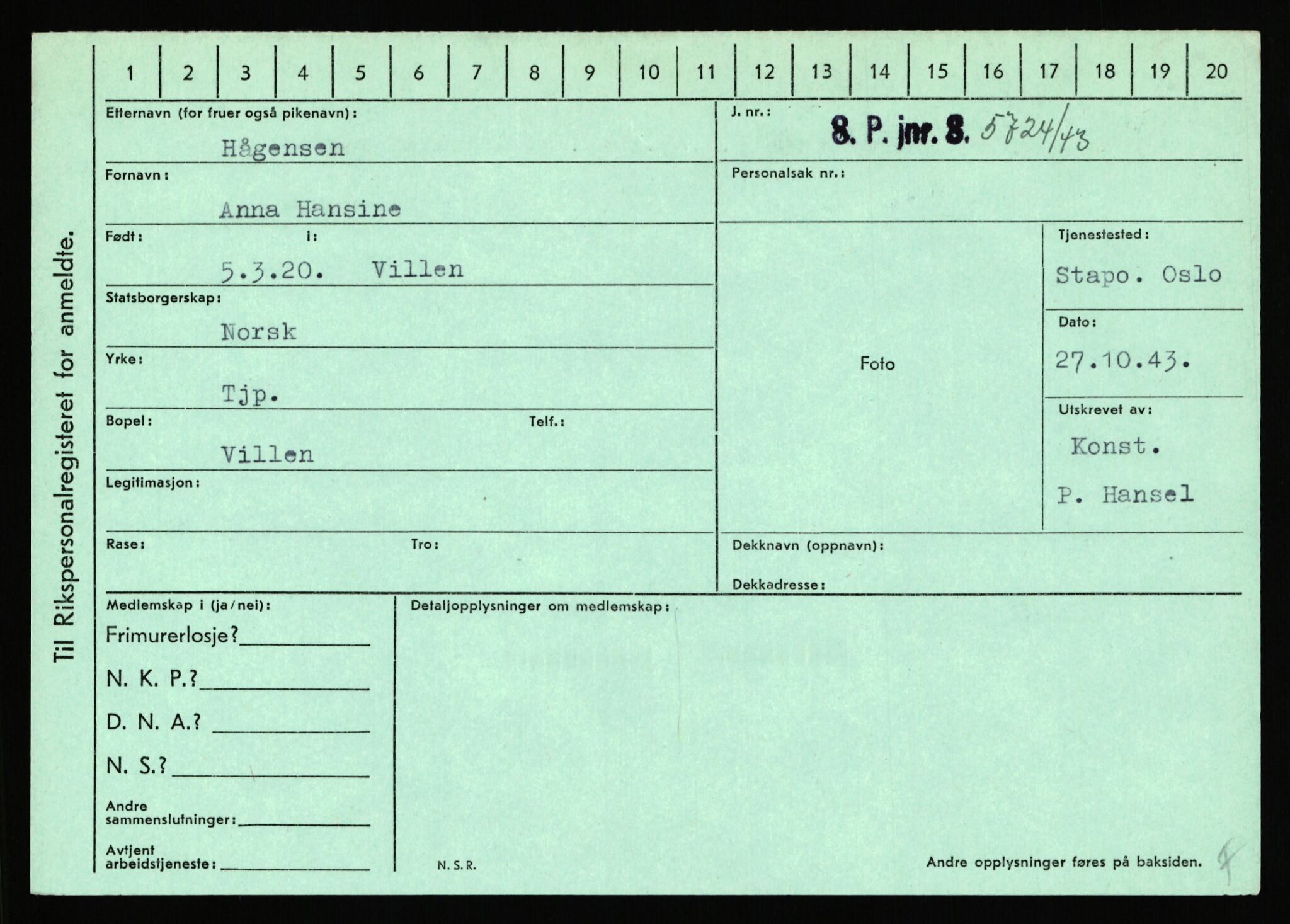 Statspolitiet - Hovedkontoret / Osloavdelingen, AV/RA-S-1329/C/Ca/L0005: Furali - Hamula, 1943-1945, p. 3433