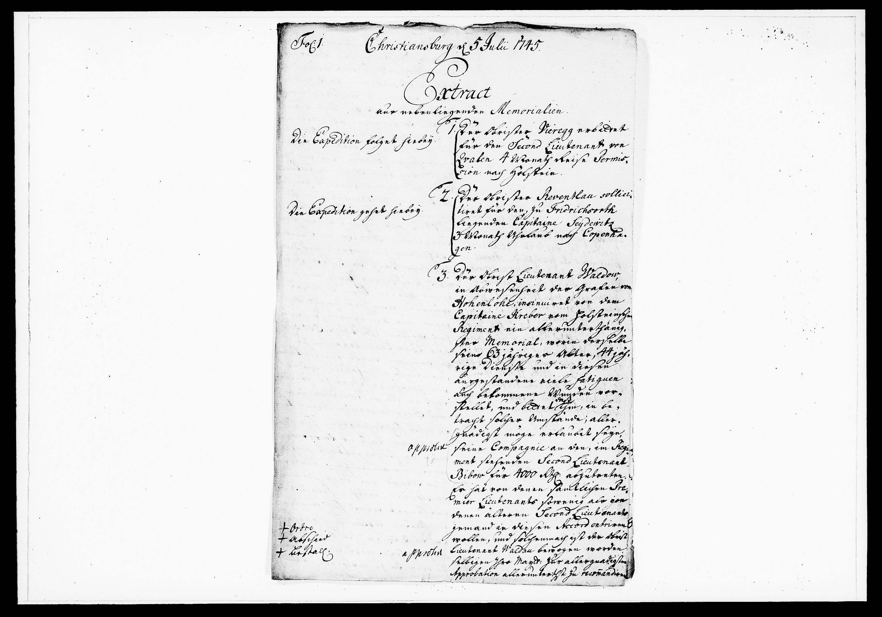 Krigskollegiet, Krigskancelliet, DRA/A-0006/-/1188-1193: Refererede sager, 1745, p. 209