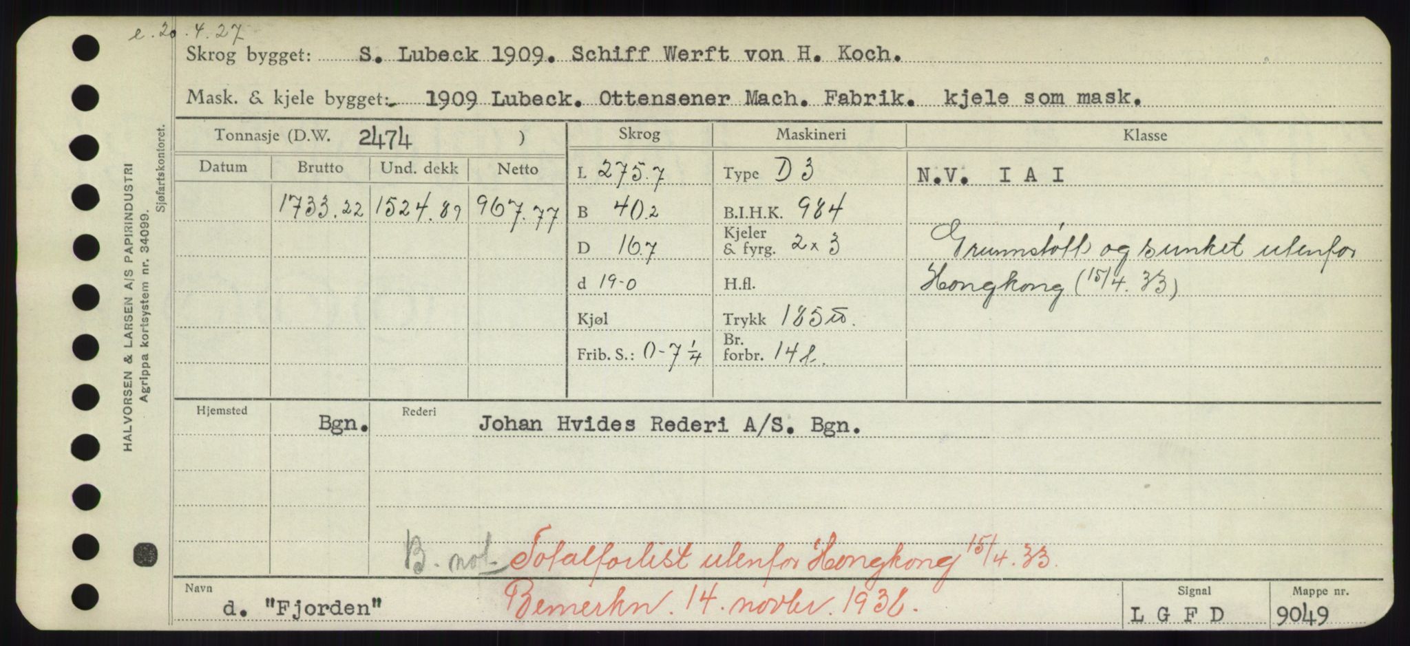 Sjøfartsdirektoratet med forløpere, Skipsmålingen, AV/RA-S-1627/H/Hd/L0010: Fartøy, F-Fjø, p. 649