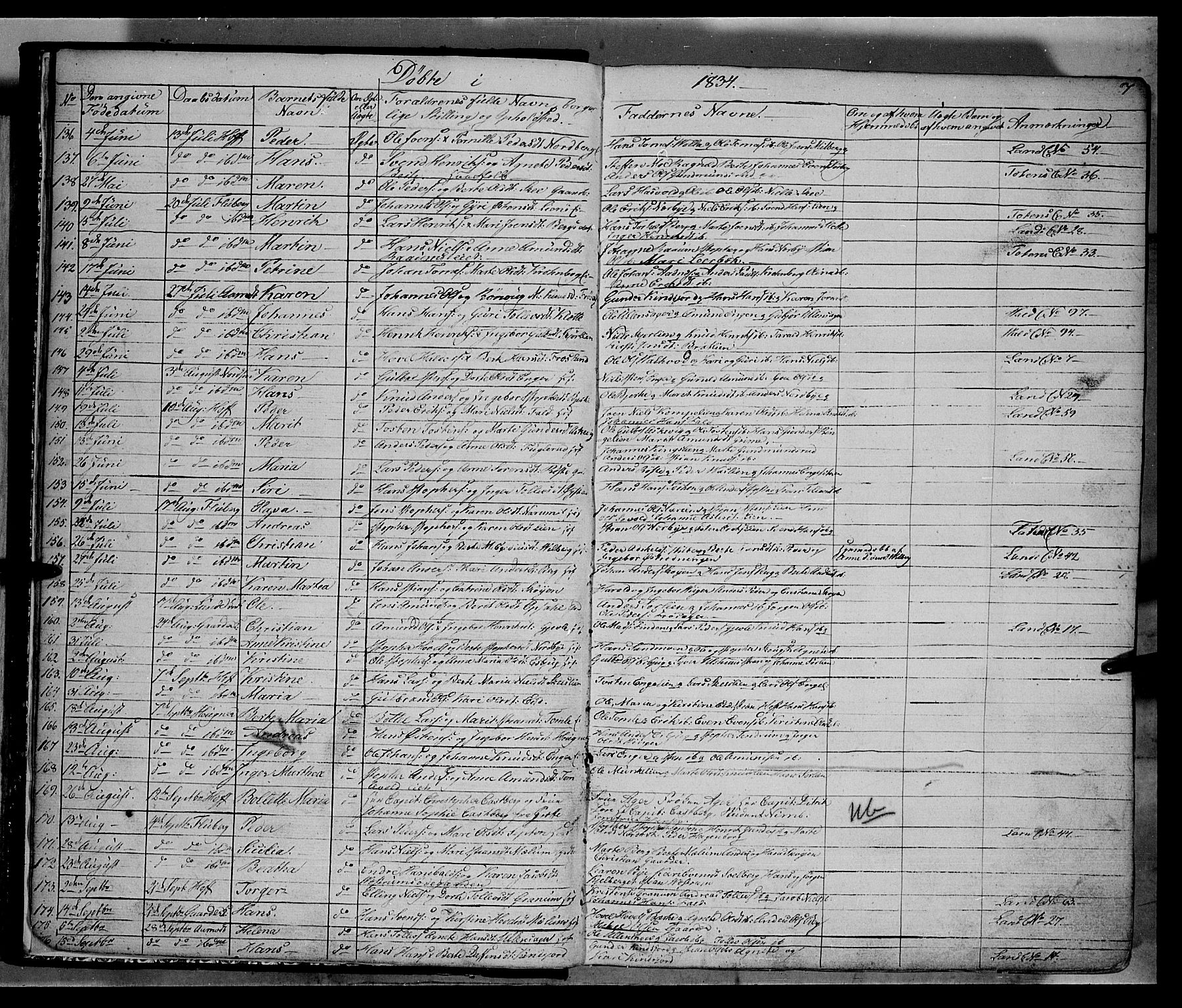 Land prestekontor, AV/SAH-PREST-120/H/Ha/Hab/L0002: Parish register (copy) no. 2, 1833-1849, p. 7