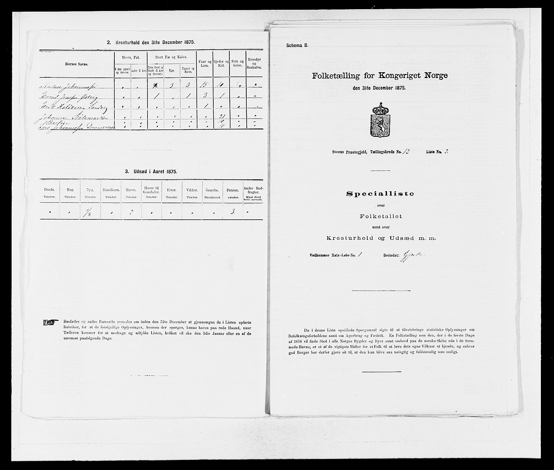 SAB, 1875 census for 1216P Sveio, 1875, p. 1516