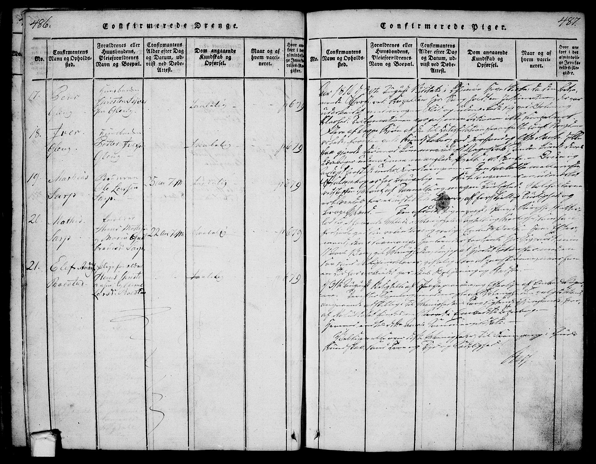 Tune prestekontor Kirkebøker, SAO/A-2007/F/Fa/L0005: Parish register (official) no. 5, 1815-1823, p. 486-487