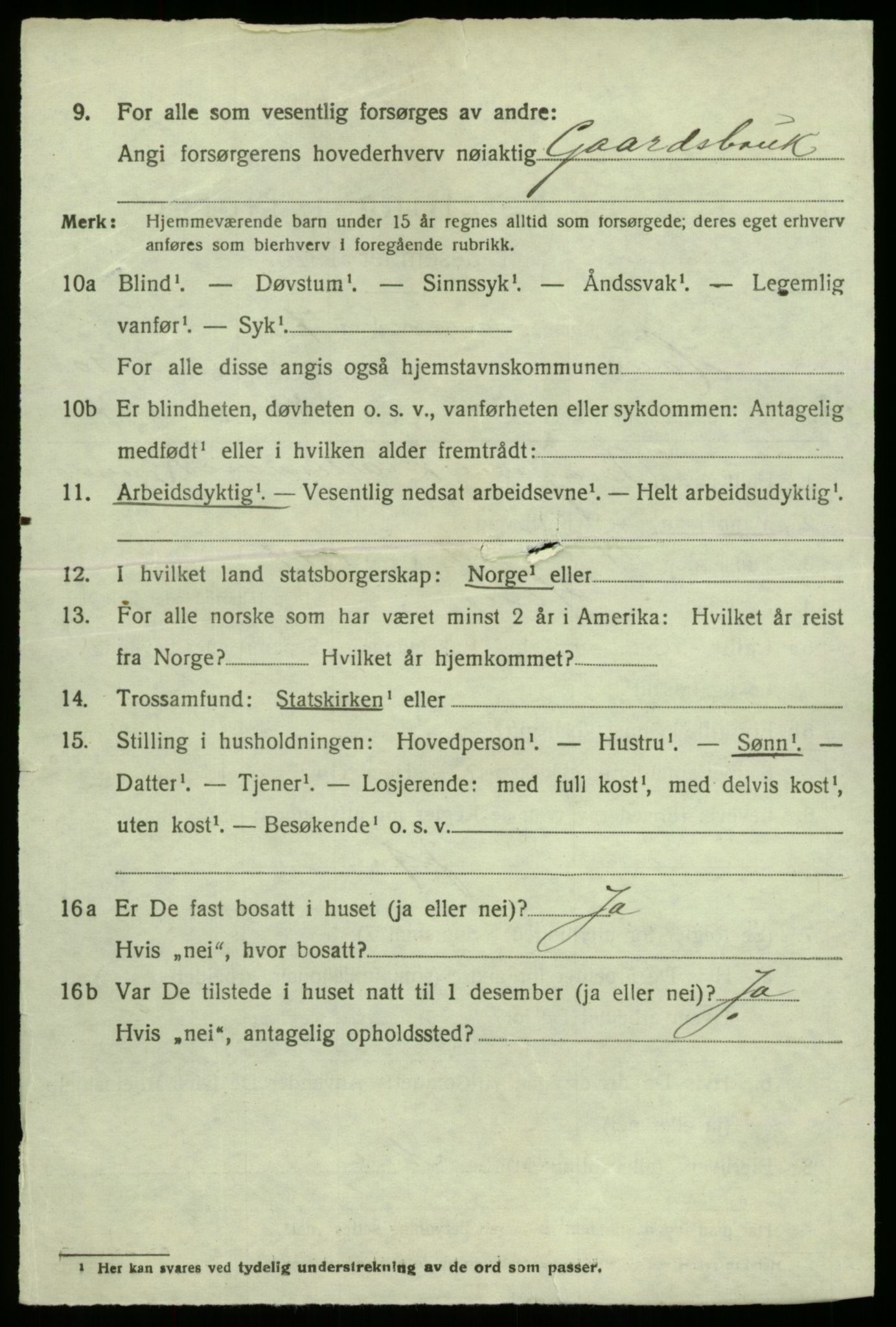 SAB, 1920 census for Haus, 1920, p. 6714