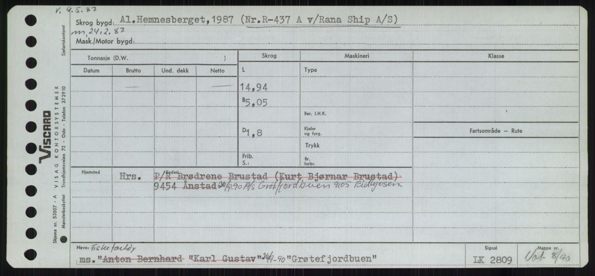 Sjøfartsdirektoratet med forløpere, Skipsmålingen, AV/RA-S-1627/H/Ha/L0002/0002: Fartøy, Eik-Hill / Fartøy, G-Hill, p. 297