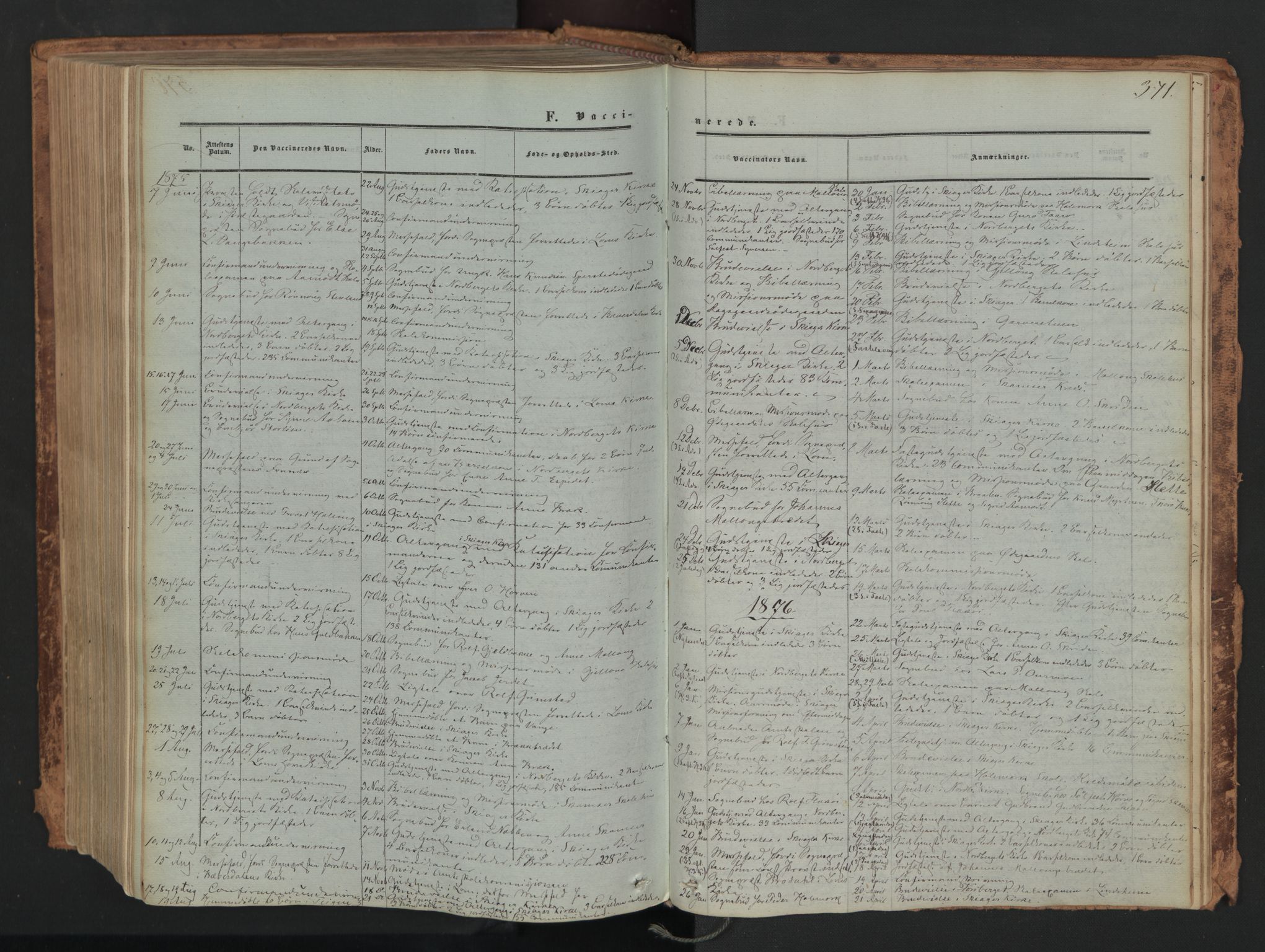 Skjåk prestekontor, SAH/PREST-072/H/Ha/Haa/L0001: Parish register (official) no. 1, 1863-1879, p. 371
