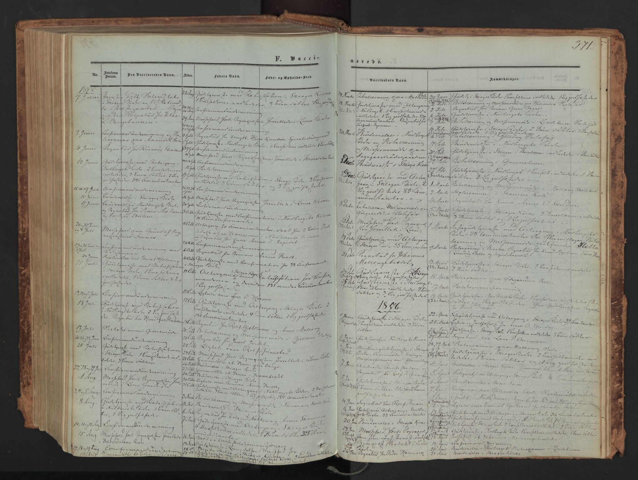 Skjåk prestekontor, AV/SAH-PREST-072/H/Ha/Haa/L0001: Parish register (official) no. 1, 1863-1879, p. 371
