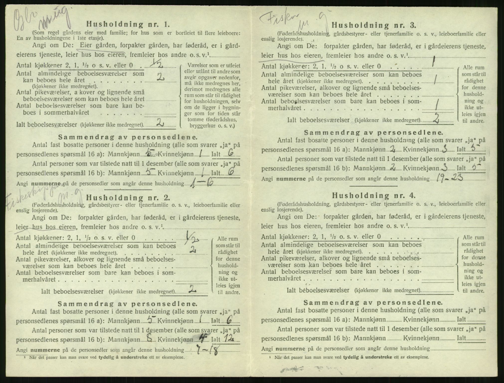 SAT, 1920 census for Borgund, 1920, p. 1521