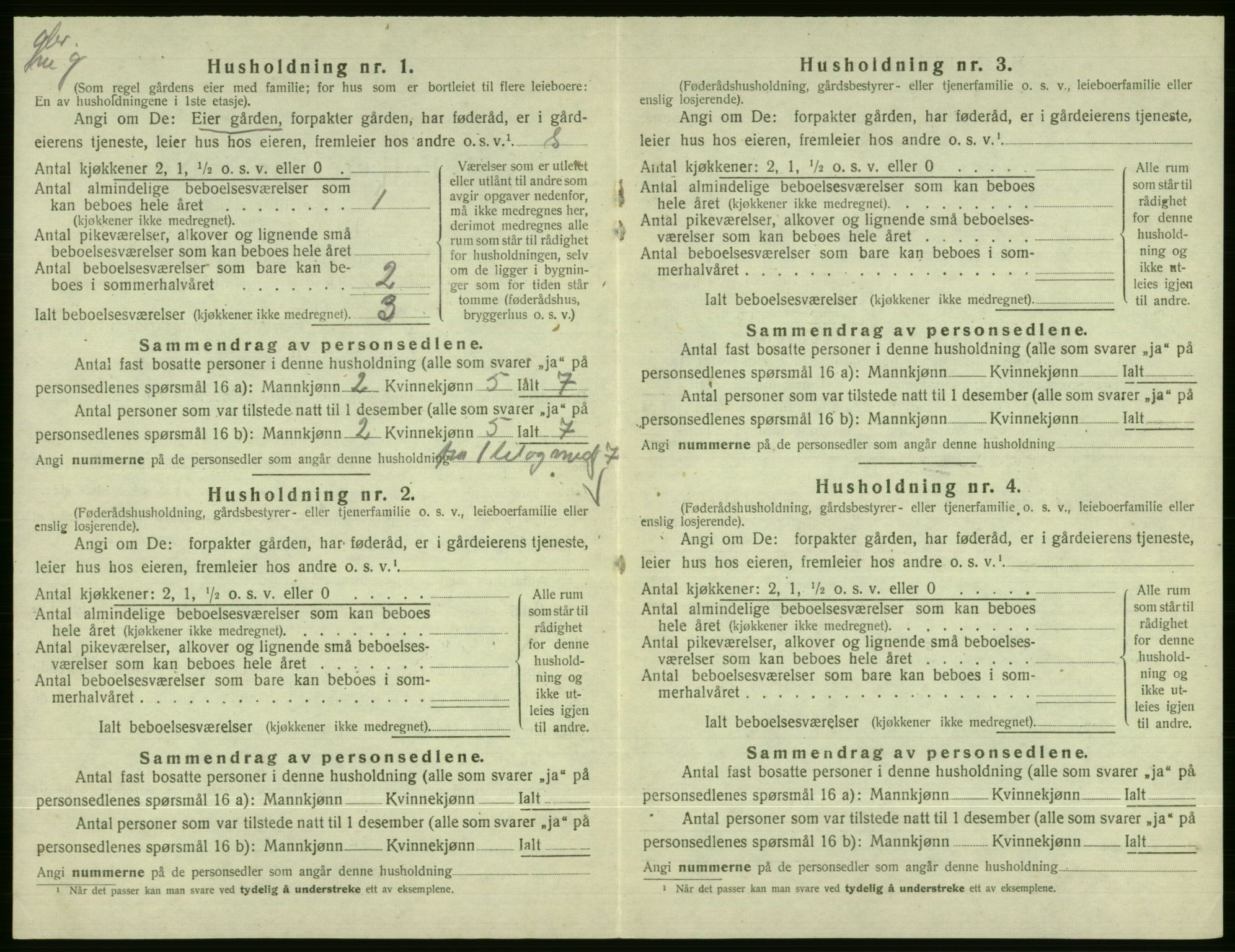 SAB, 1920 census for Vossestrand, 1920, p. 177