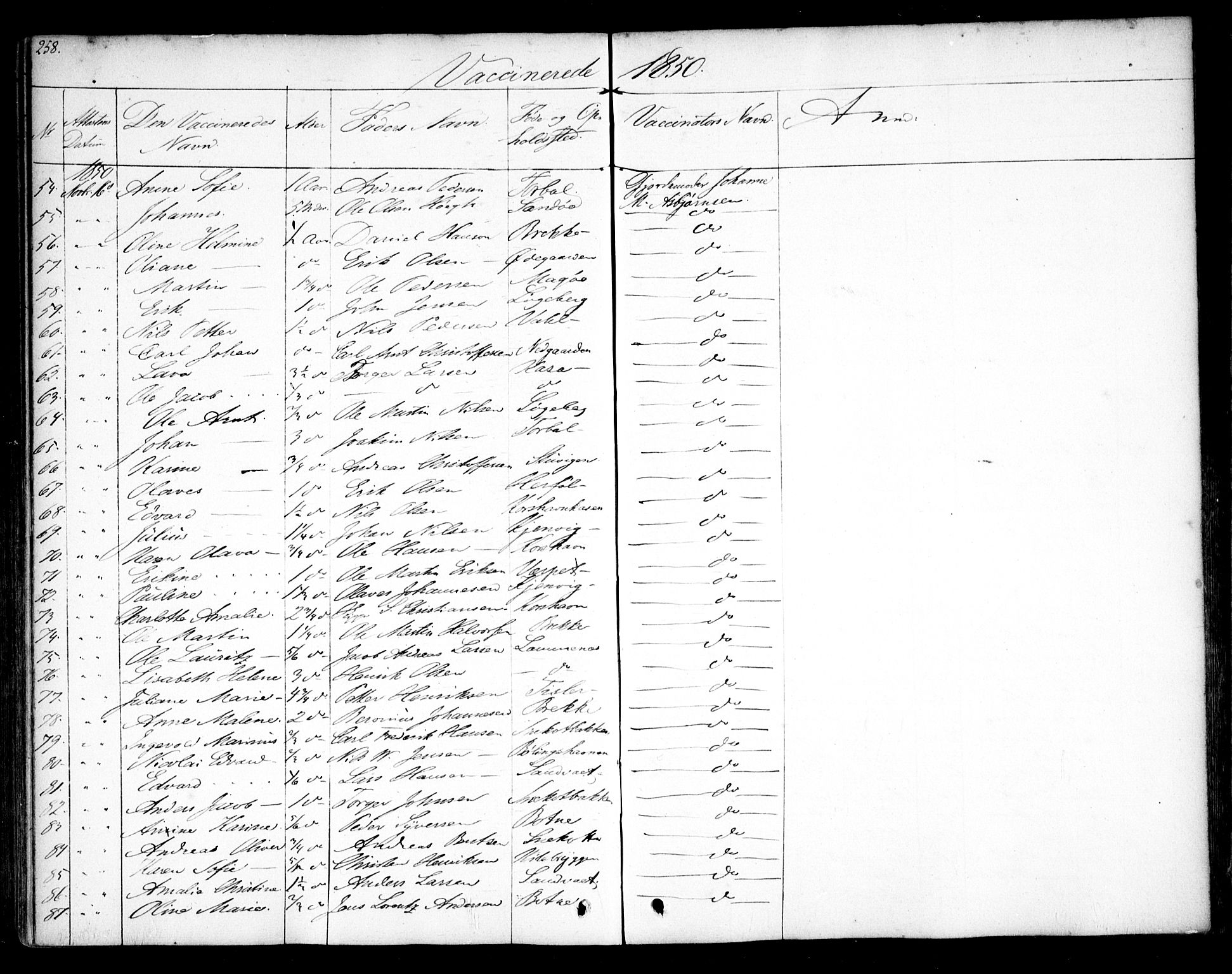 Hvaler prestekontor Kirkebøker, AV/SAO-A-2001/F/Fa/L0006: Parish register (official) no. I 6, 1846-1863, p. 258