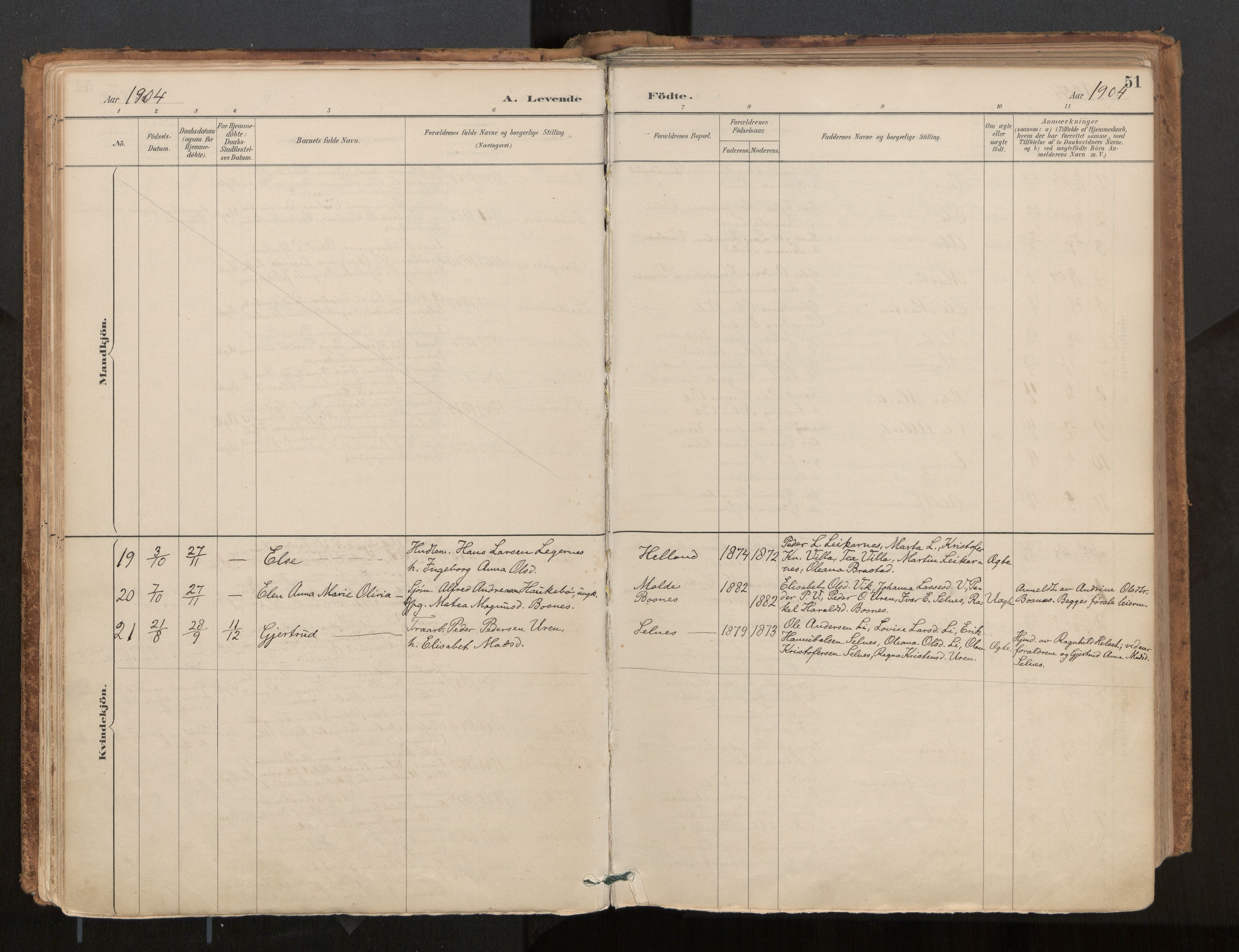 Ministerialprotokoller, klokkerbøker og fødselsregistre - Møre og Romsdal, AV/SAT-A-1454/539/L0531: Parish register (official) no. 539A04, 1887-1913, p. 51