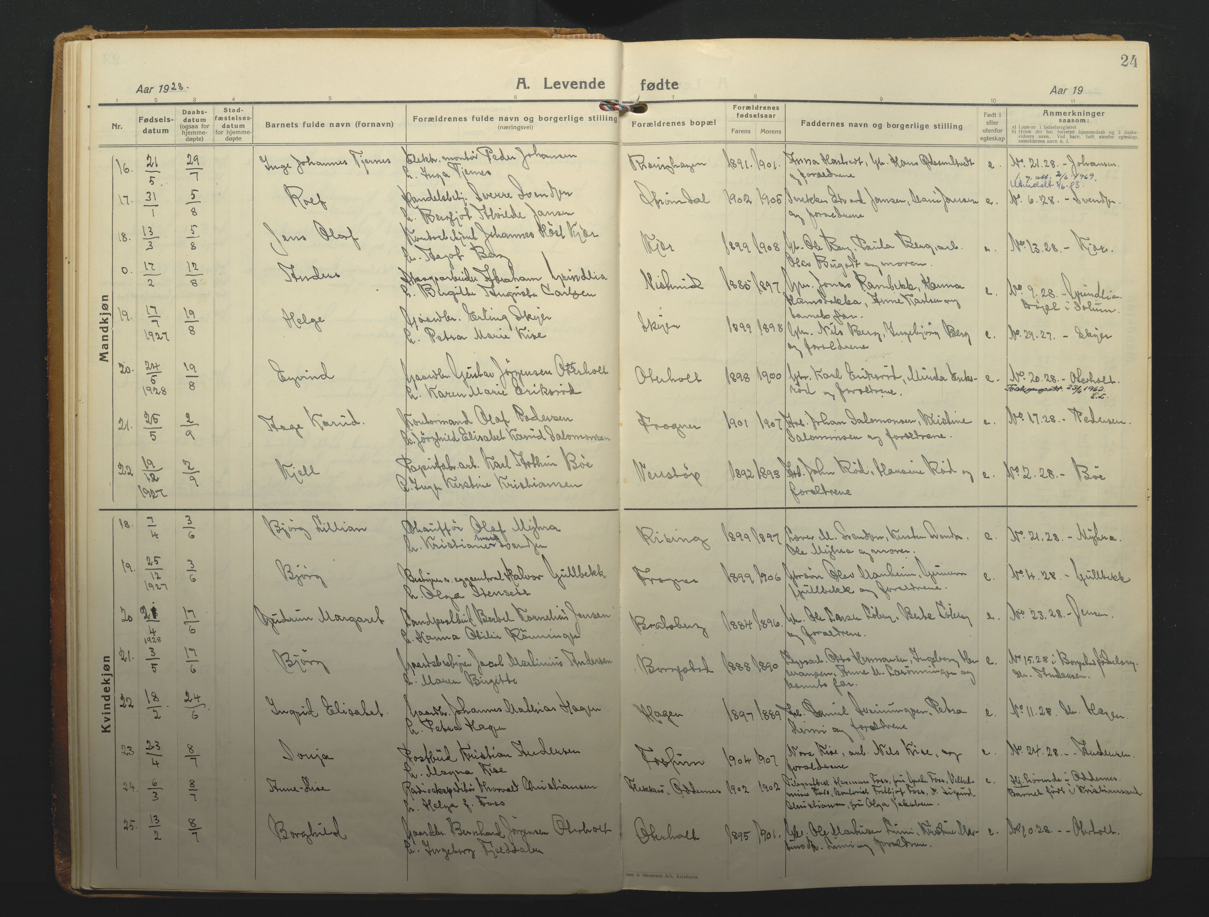 Gjerpen kirkebøker, SAKO/A-265/F/Fa/L0014: Parish register (official) no. I 14, 1925-1938, p. 24