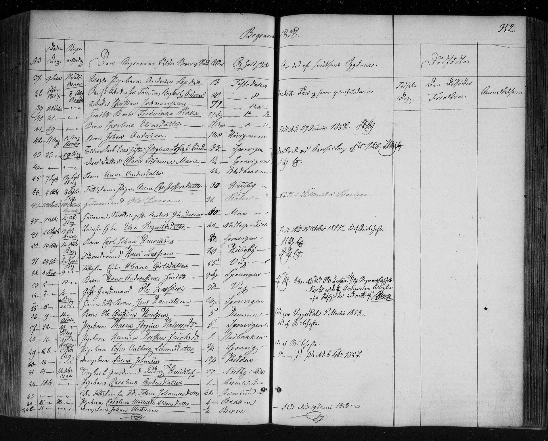 Berg prestekontor Kirkebøker, SAO/A-10902/F/Fa/L0004: Parish register (official) no. I 4, 1843-1860, p. 352