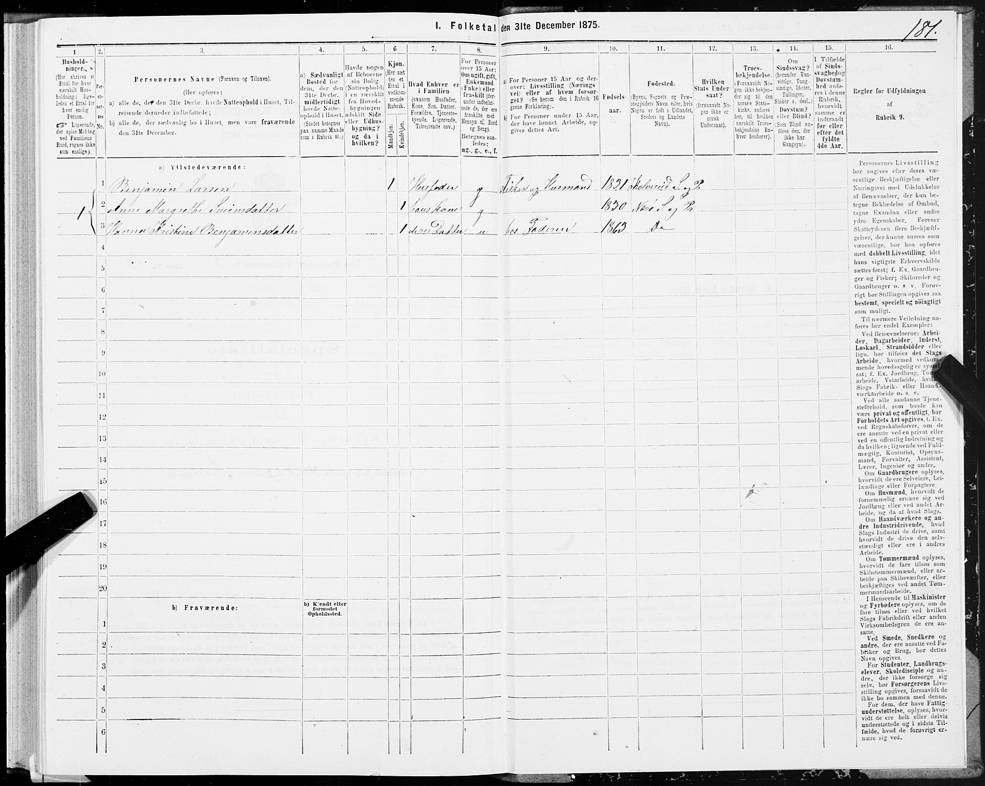 SAT, 1875 census for 1751P Nærøy, 1875, p. 1181