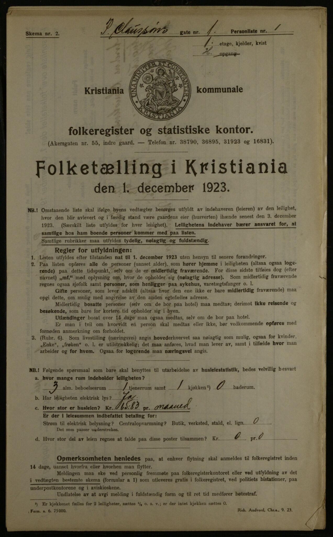 OBA, Municipal Census 1923 for Kristiania, 1923, p. 86806