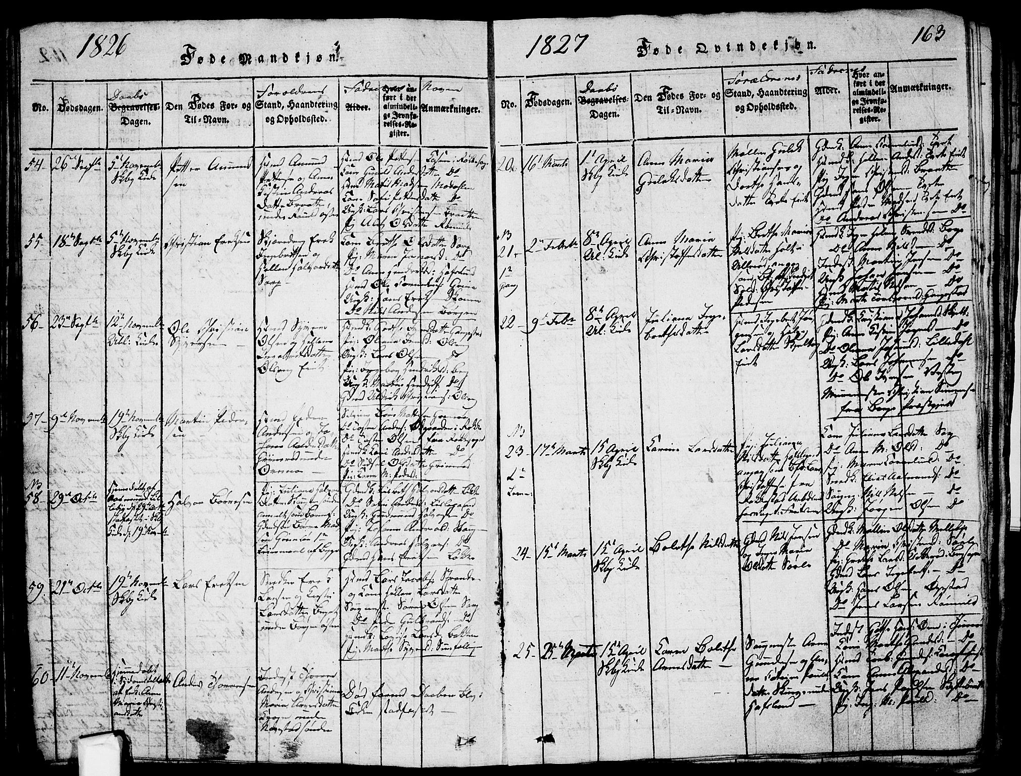 Skjeberg prestekontor Kirkebøker, AV/SAO-A-10923/G/Ga/L0001: Parish register (copy) no. I 1, 1815-1830, p. 163