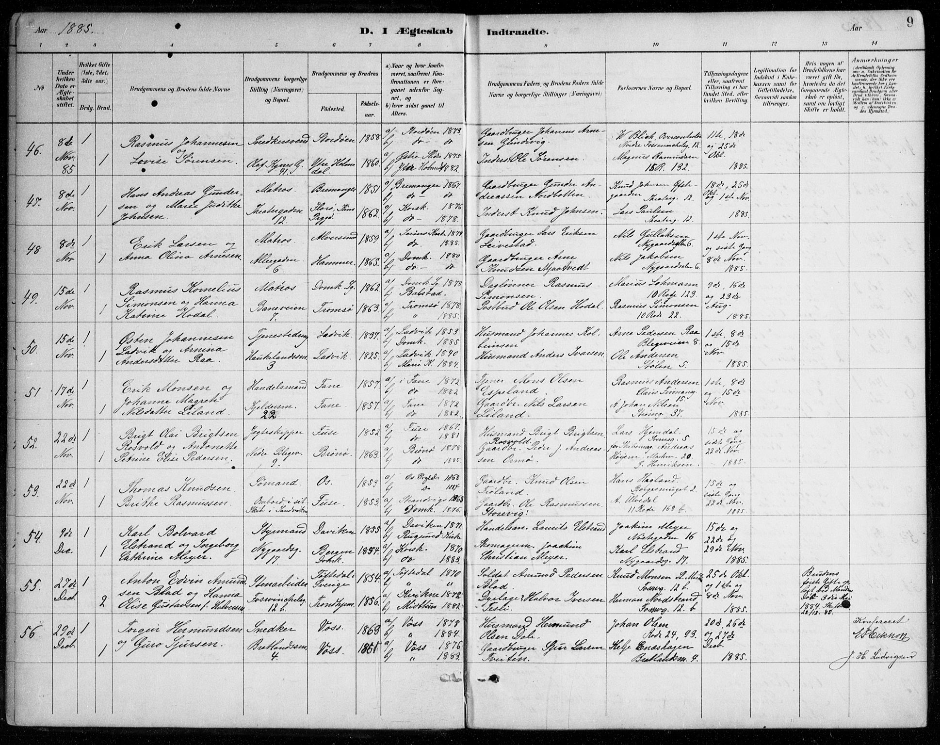 Johanneskirken sokneprestembete, AV/SAB-A-76001/H/Haa/L0012: Parish register (official) no. D 1, 1885-1912, p. 9