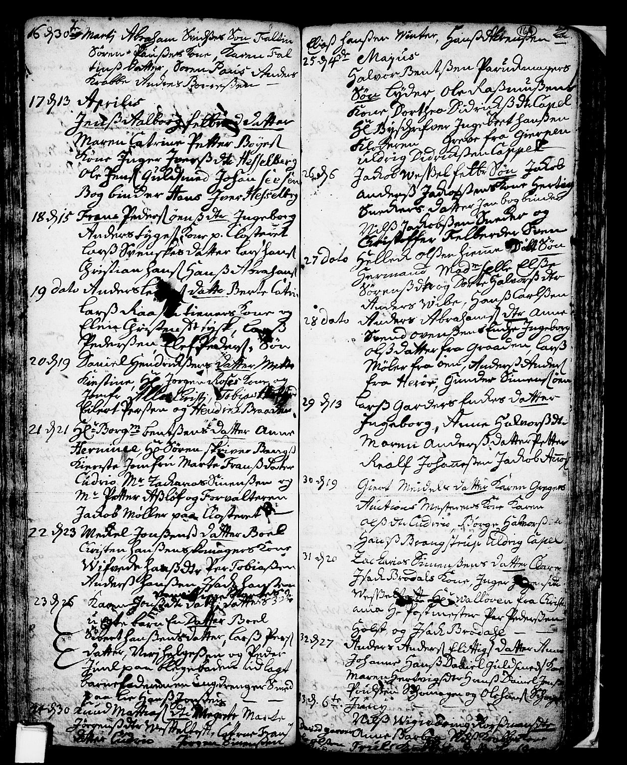 Skien kirkebøker, SAKO/A-302/F/Fa/L0002: Parish register (official) no. 2, 1716-1757, p. 166