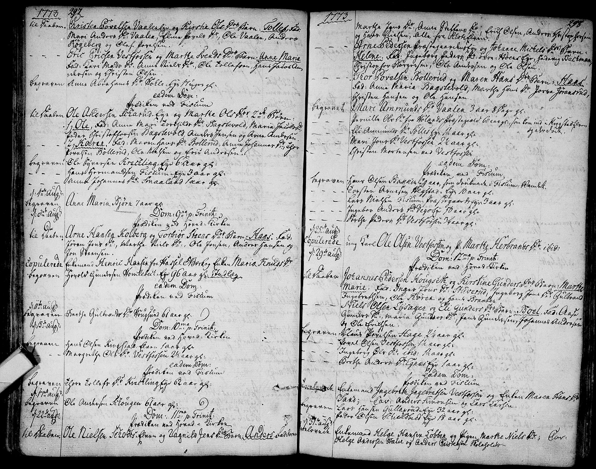 Eiker kirkebøker, SAKO/A-4/F/Fa/L0008: Parish register (official) no. I 8, 1764-1788, p. 297-298