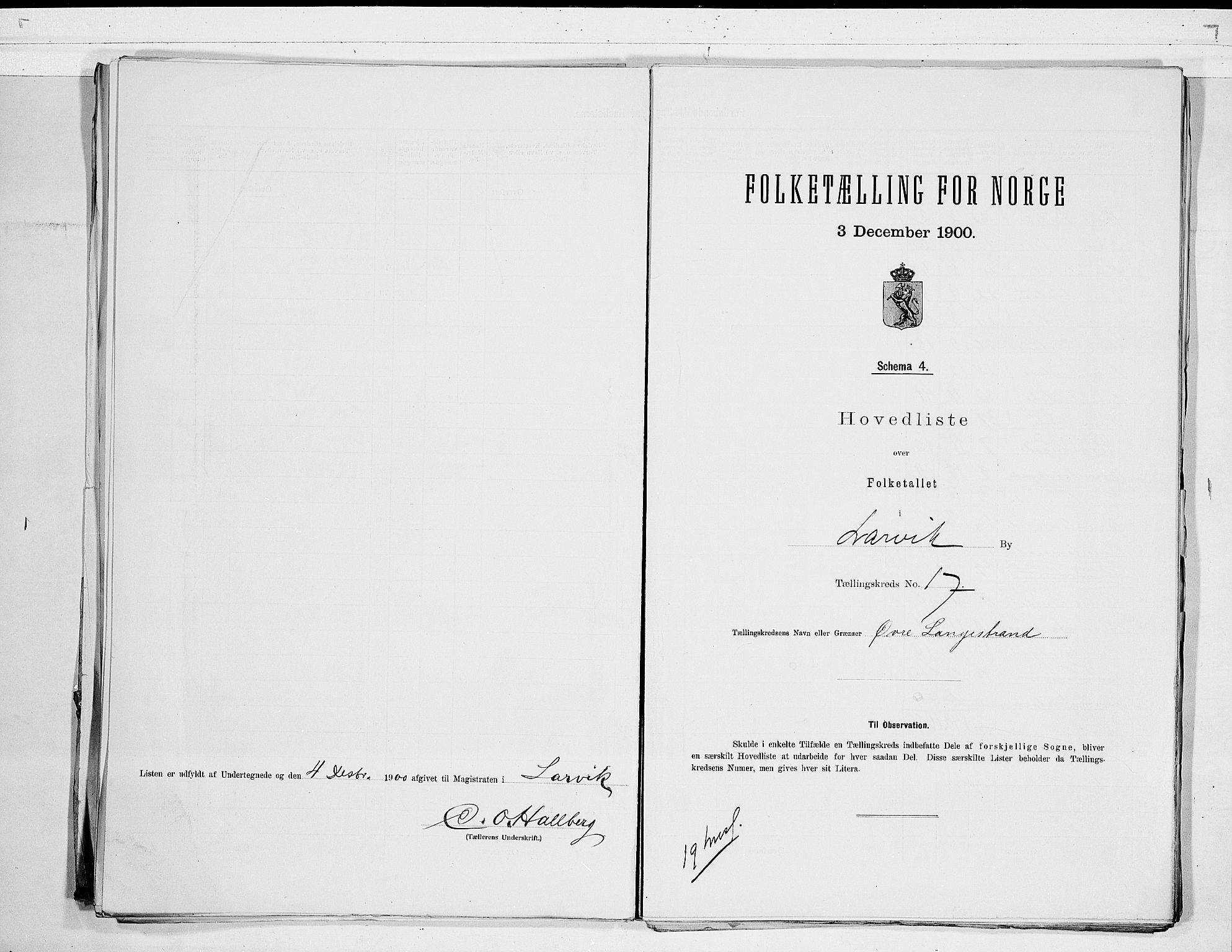 RA, 1900 census for Larvik, 1900, p. 36