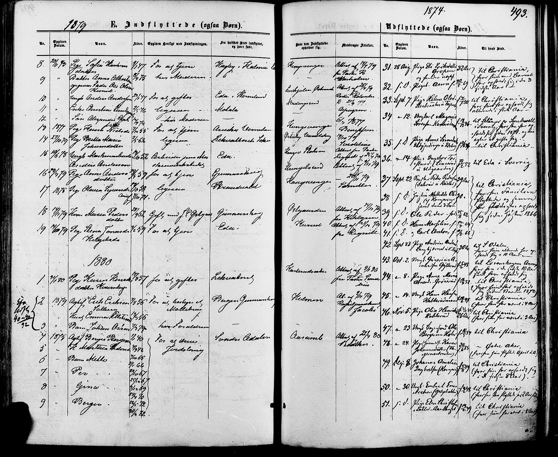 Vinger prestekontor, AV/SAH-PREST-024/H/Ha/Haa/L0012: Parish register (official) no. 12, 1871-1880, p. 493