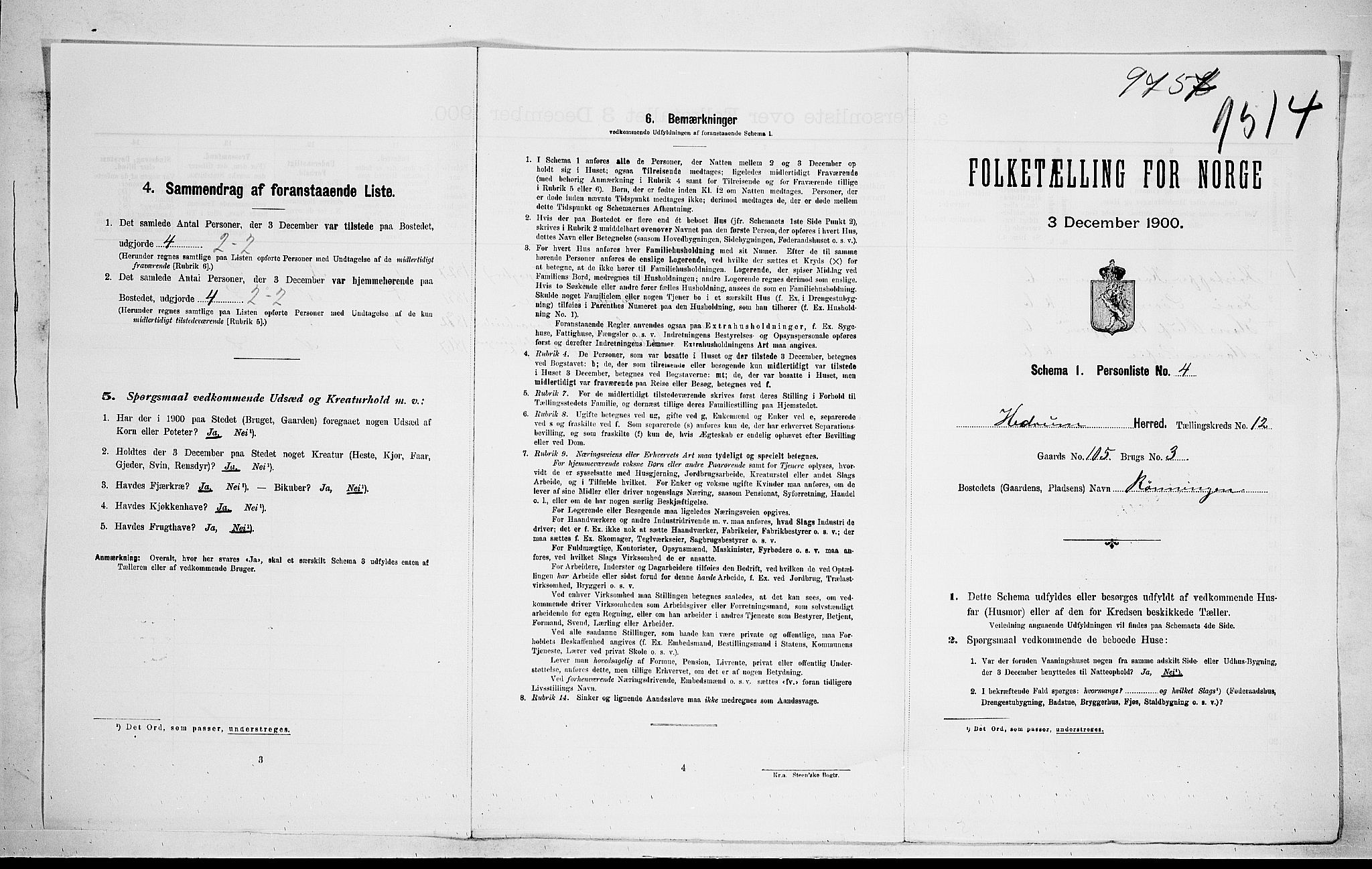 RA, 1900 census for Hedrum, 1900, p. 86