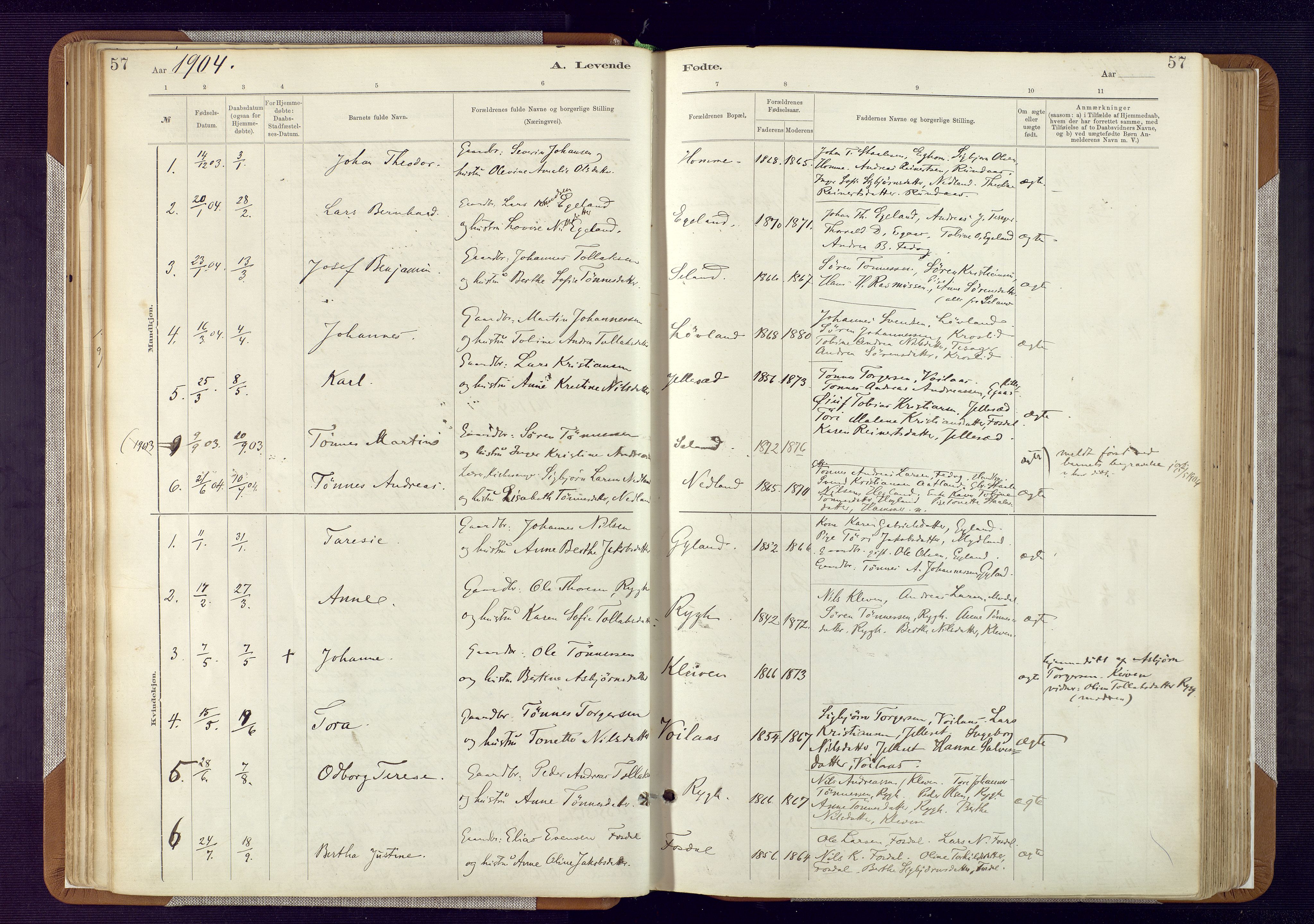 Bakke sokneprestkontor, SAK/1111-0002/F/Fa/Fab/L0003: Parish register (official) no. A 3, 1884-1921, p. 57