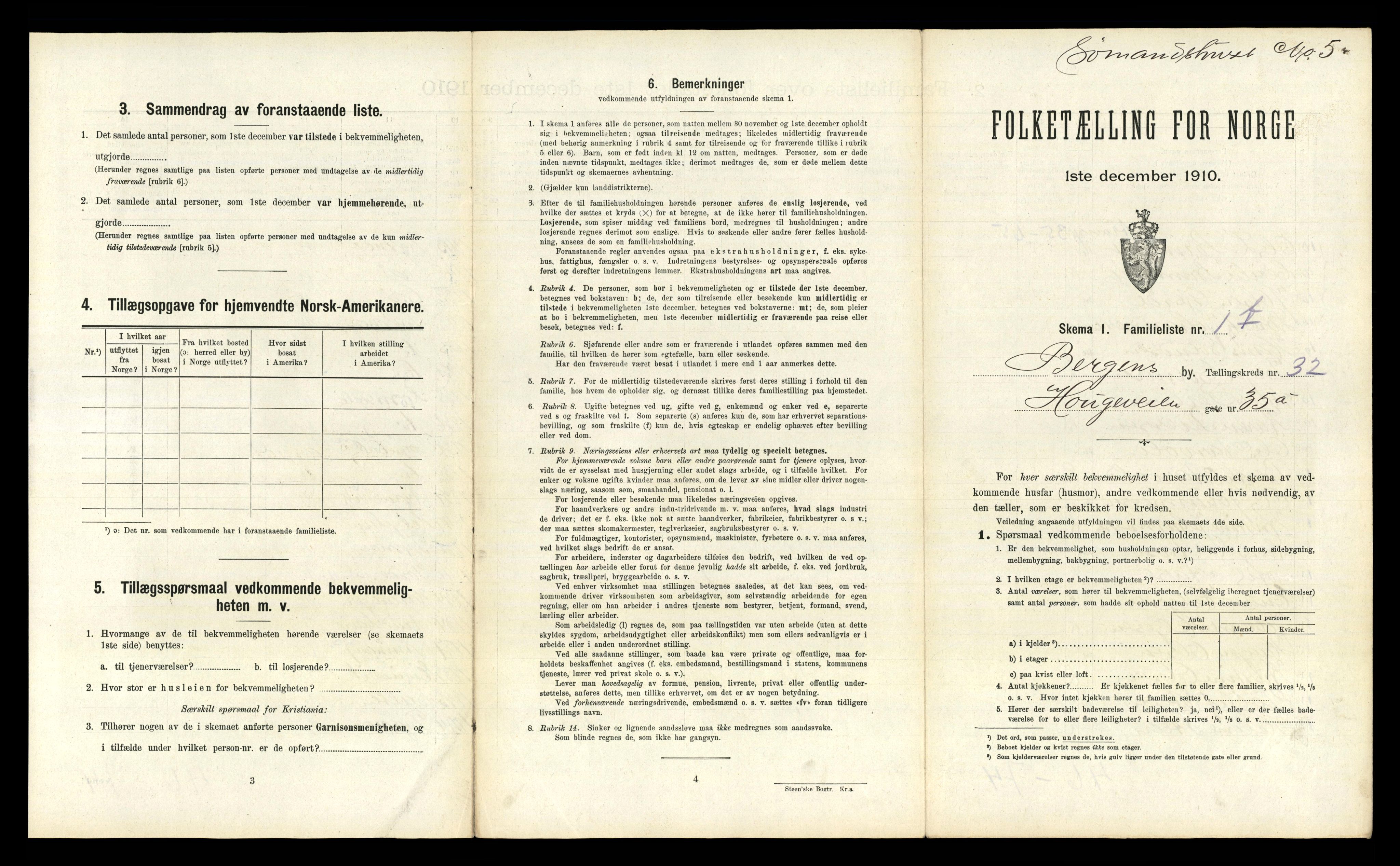 RA, 1910 census for Bergen, 1910, p. 10919