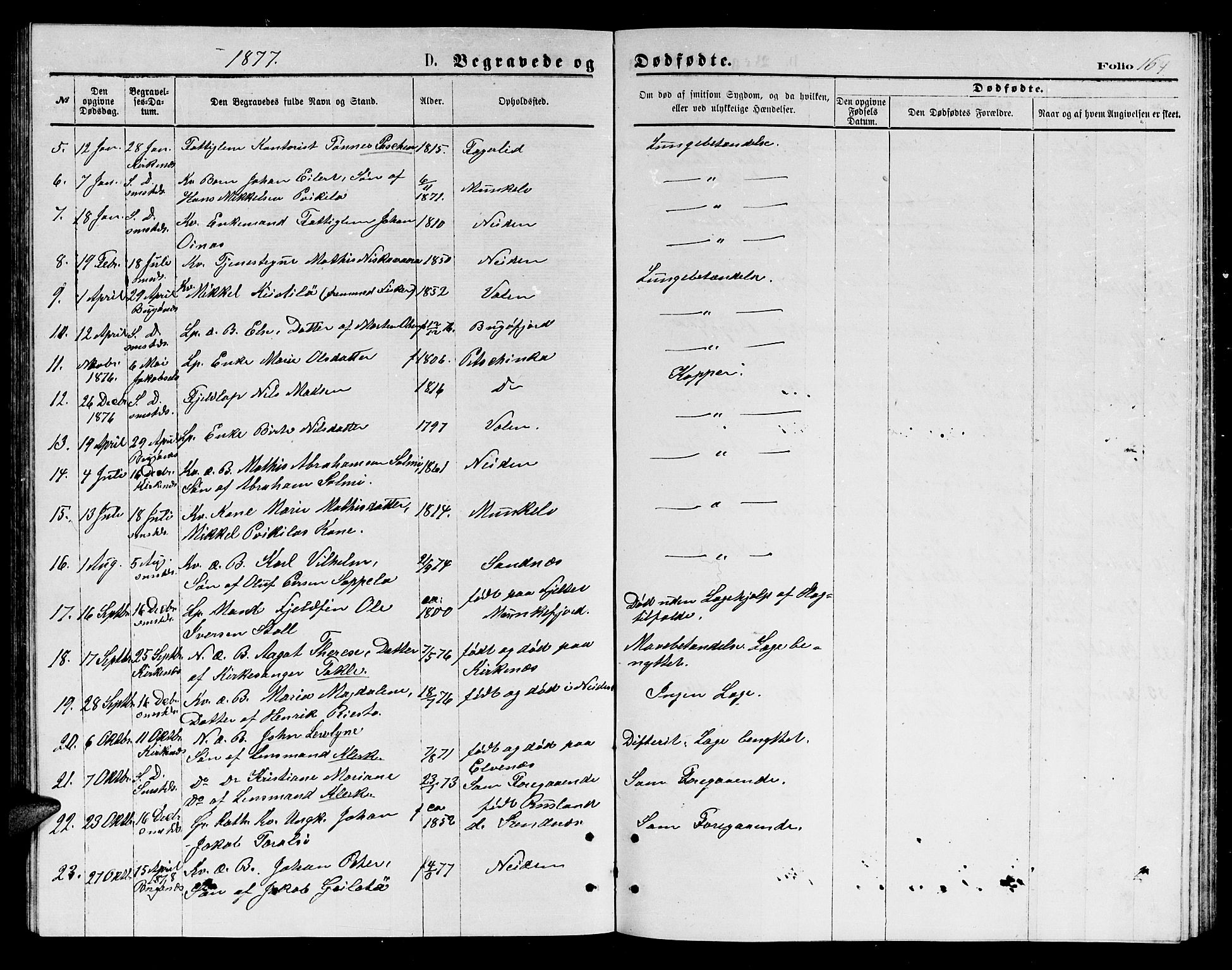 Sør-Varanger sokneprestkontor, AV/SATØ-S-1331/H/Hb/L0002klokker: Parish register (copy) no. 2, 1873-1877, p. 164