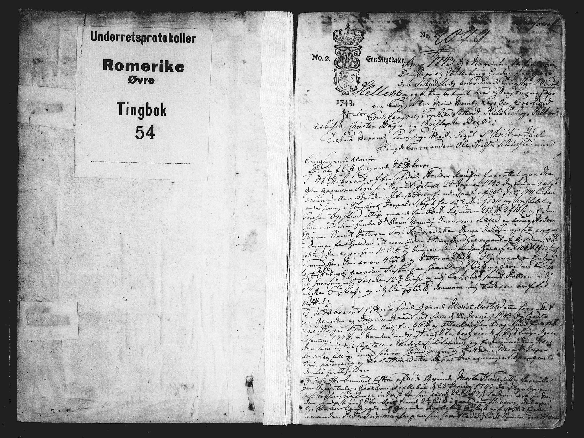Øvre Romerike sorenskriveri, SAO/A-10649/F/Fb/L0054: Tingbok 54, 1743-1747, p. 0b-1a