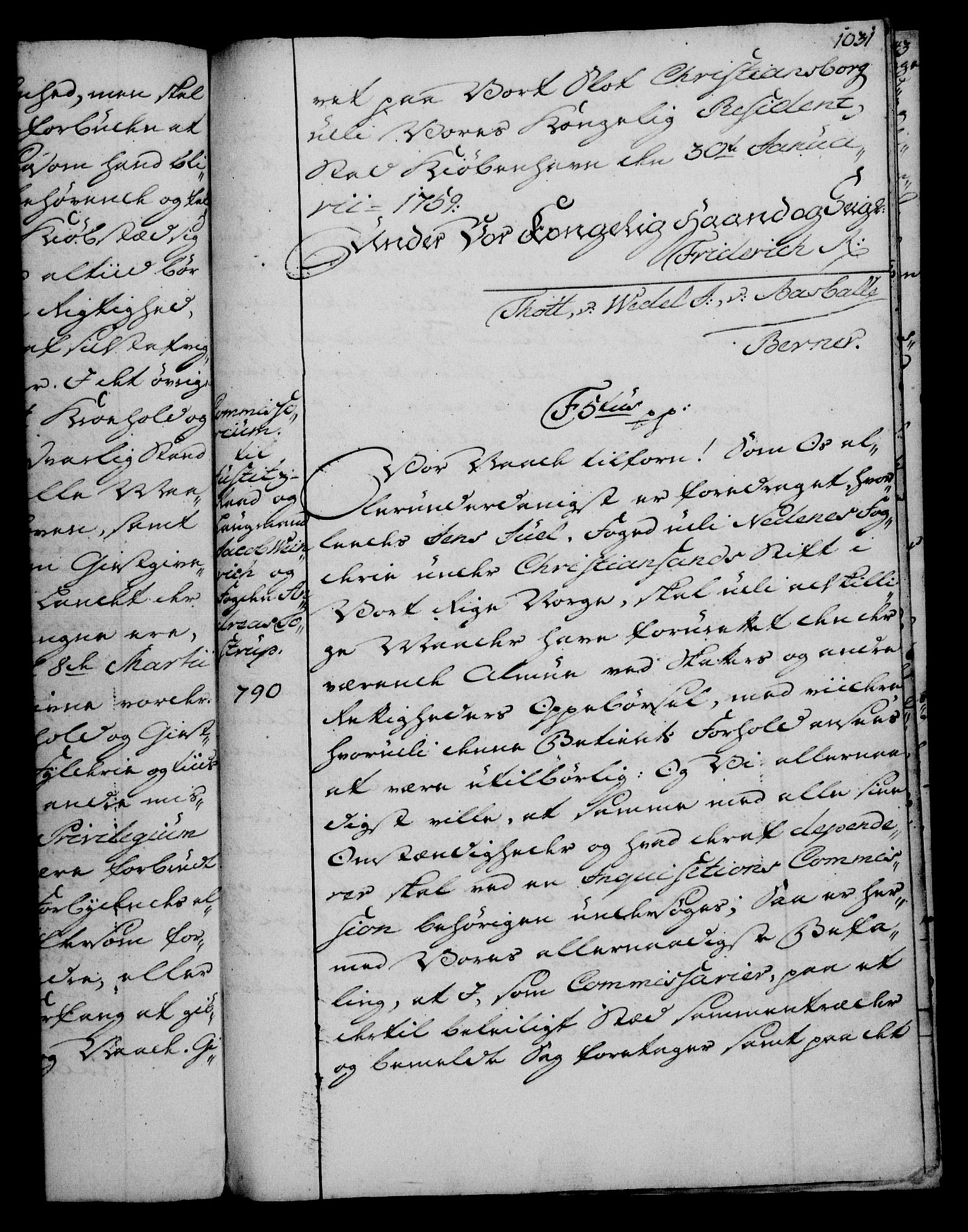 Rentekammeret, Kammerkanselliet, AV/RA-EA-3111/G/Gg/Gga/L0006: Norsk ekspedisjonsprotokoll med register (merket RK 53.6), 1749-1759, p. 1031