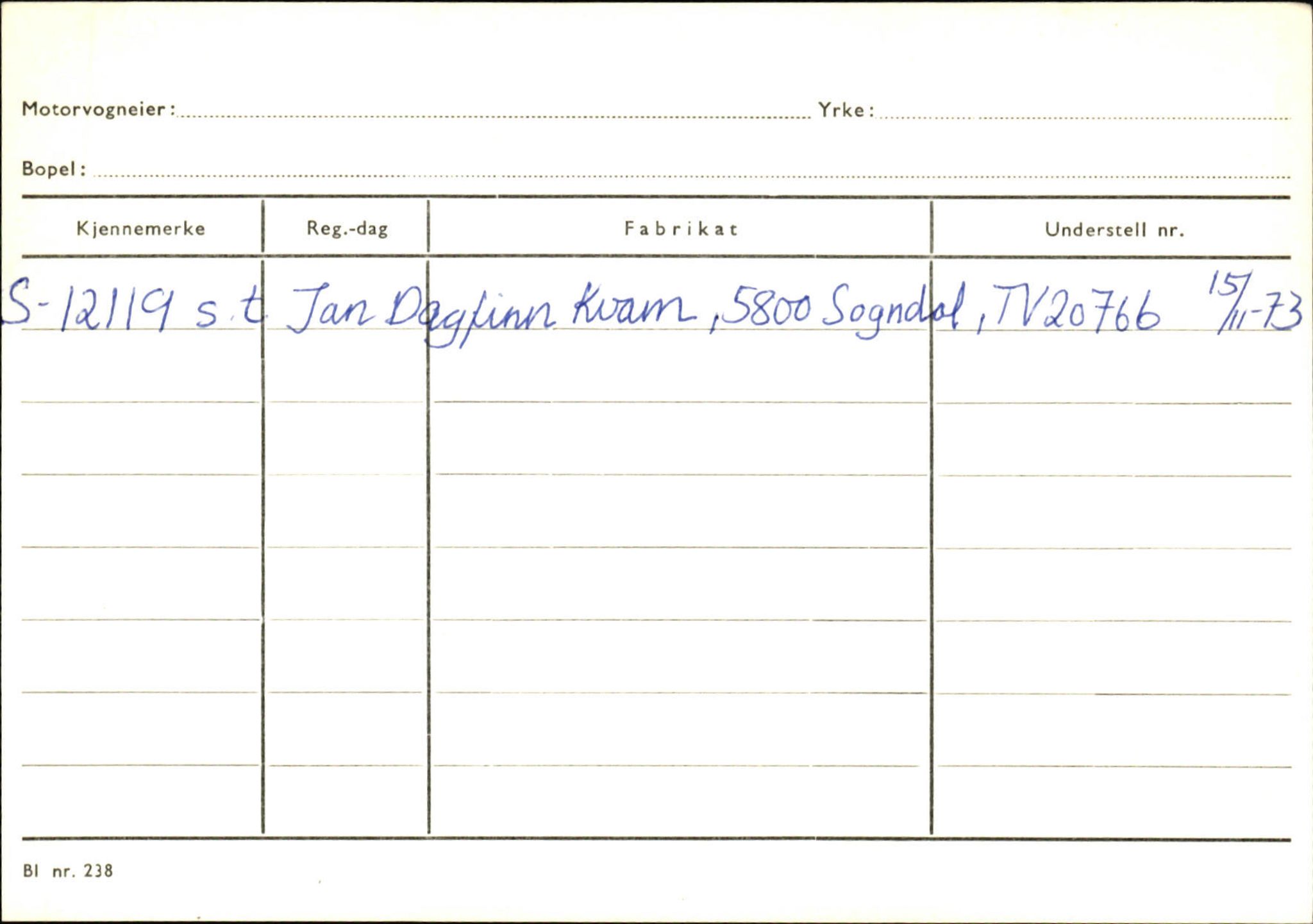 Statens vegvesen, Sogn og Fjordane vegkontor, SAB/A-5301/4/F/L0124: Eigarregister Sogndal A-U, 1945-1975, p. 901