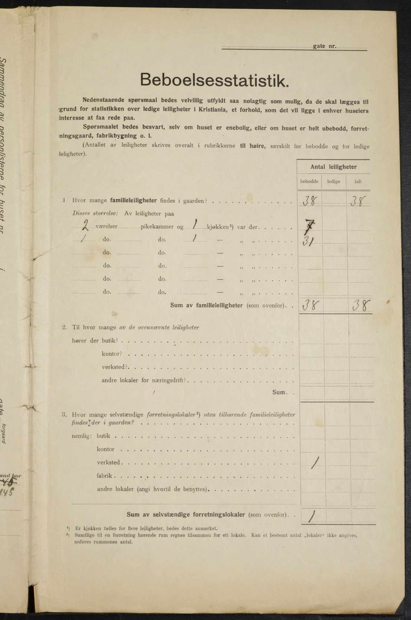 OBA, Municipal Census 1915 for Kristiania, 1915, p. 64182