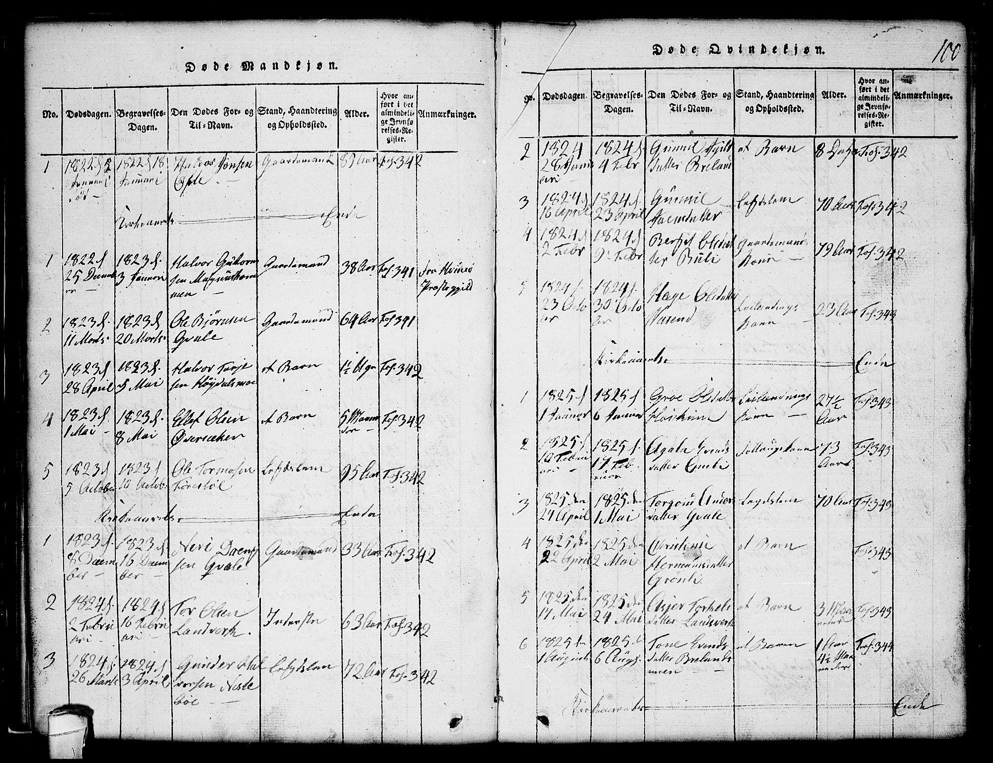 Lårdal kirkebøker, SAKO/A-284/G/Gc/L0001: Parish register (copy) no. III 1, 1815-1854, p. 100
