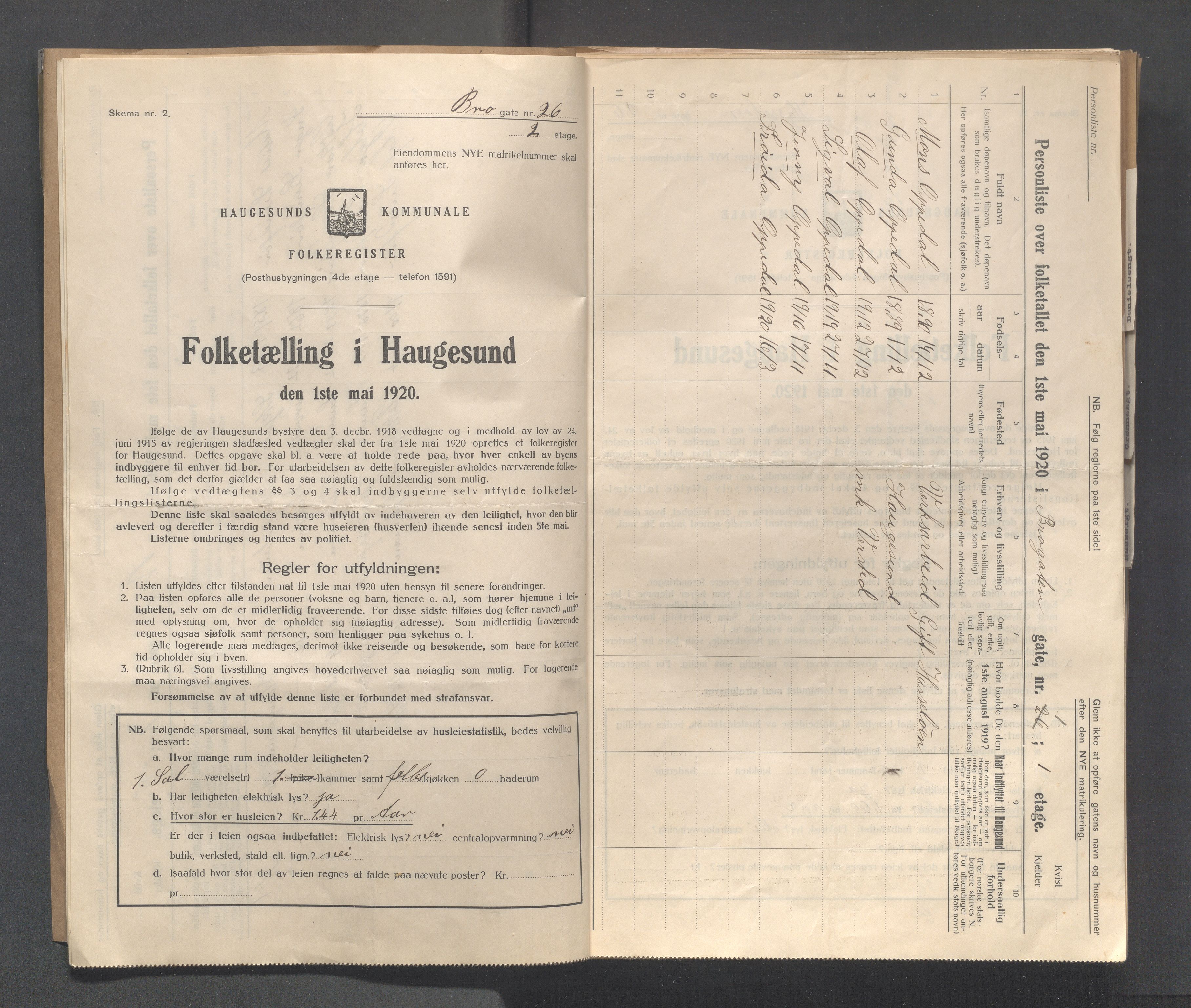 IKAR, Local census 1.5.1920 for Haugesund, 1920, p. 5616