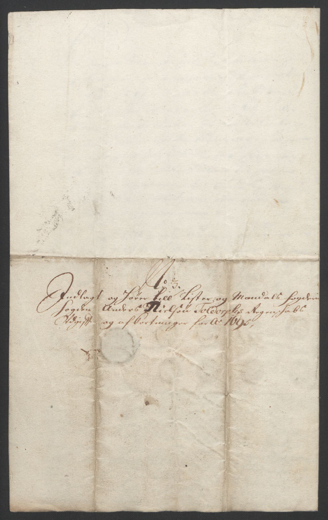 Rentekammeret inntil 1814, Reviderte regnskaper, Fogderegnskap, RA/EA-4092/R43/L2545: Fogderegnskap Lista og Mandal, 1694-1695, p. 303