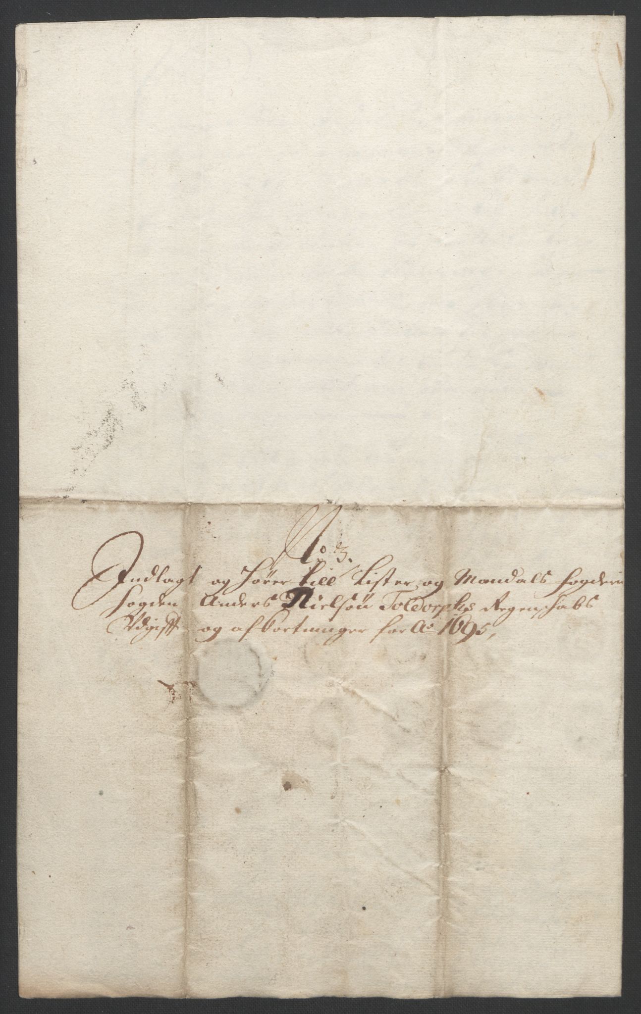 Rentekammeret inntil 1814, Reviderte regnskaper, Fogderegnskap, AV/RA-EA-4092/R43/L2545: Fogderegnskap Lista og Mandal, 1694-1695, p. 303