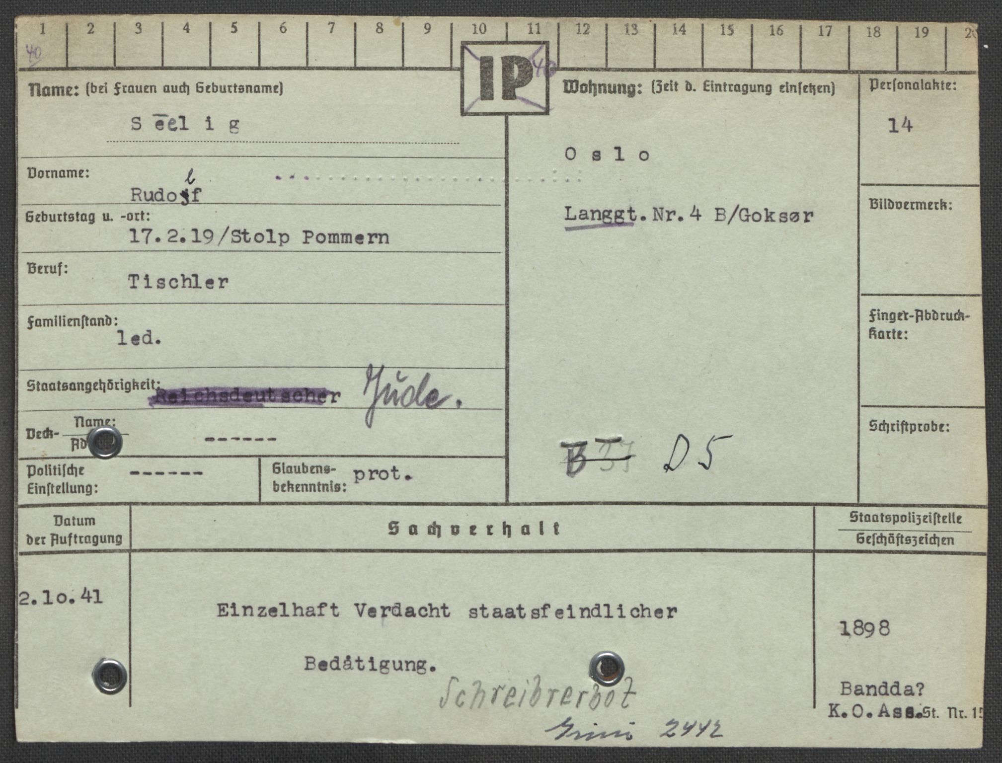 Befehlshaber der Sicherheitspolizei und des SD, AV/RA-RAFA-5969/E/Ea/Eaa/L0009: Register over norske fanger i Møllergata 19: Ru-Sy, 1940-1945, p. 570