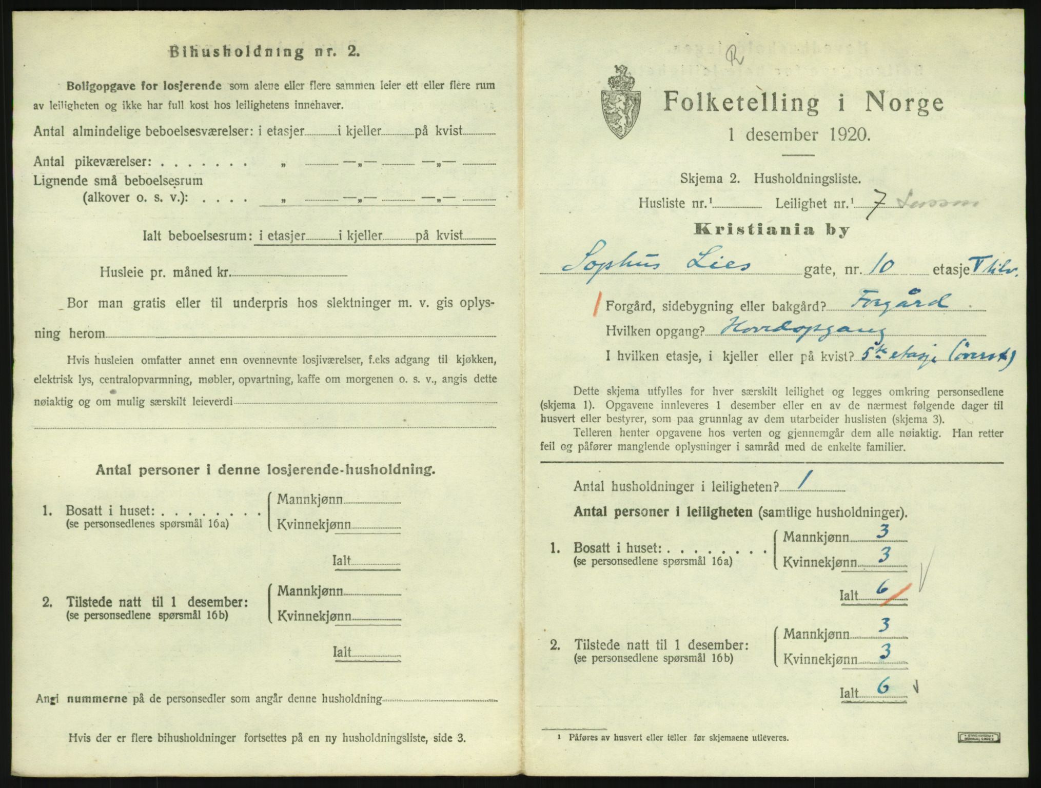 SAO, 1920 census for Kristiania, 1920, p. 100075