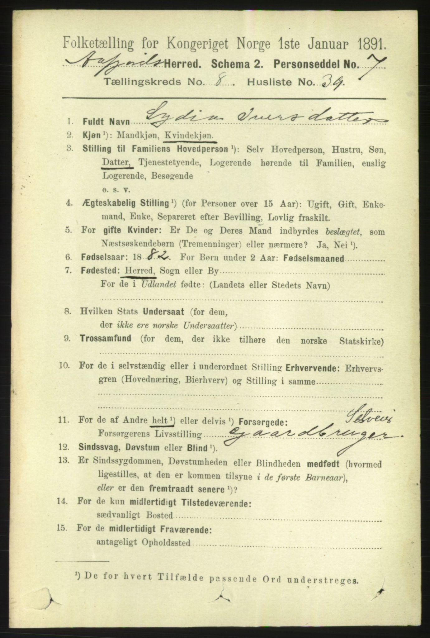 RA, 1891 census for 1630 Åfjord, 1891, p. 2261