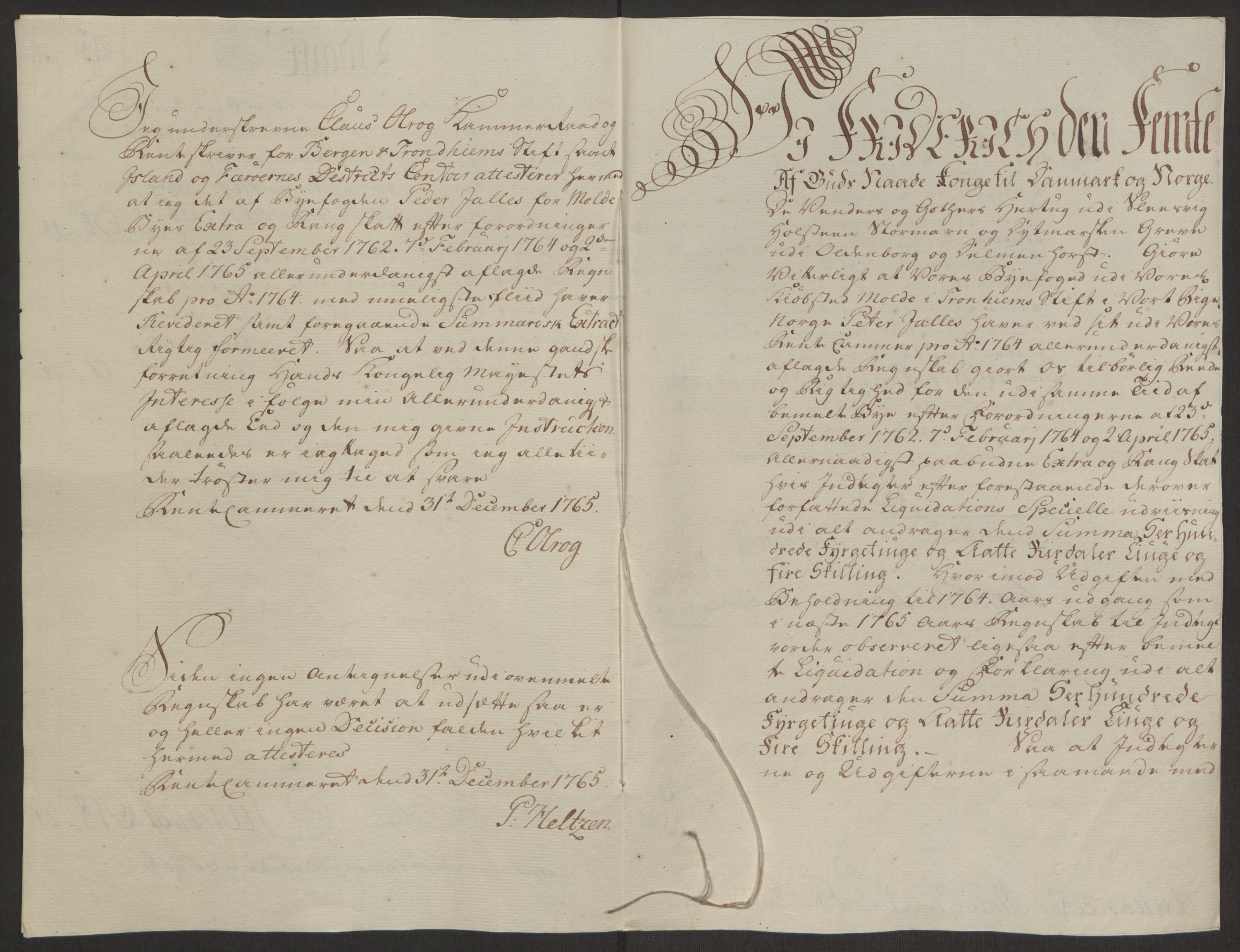 Rentekammeret inntil 1814, Reviderte regnskaper, Byregnskaper, AV/RA-EA-4066/R/Rq/L0487/0004: [Q1] Kontribusjonsregnskap / Ekstraskatt, 1762-1772, p. 70