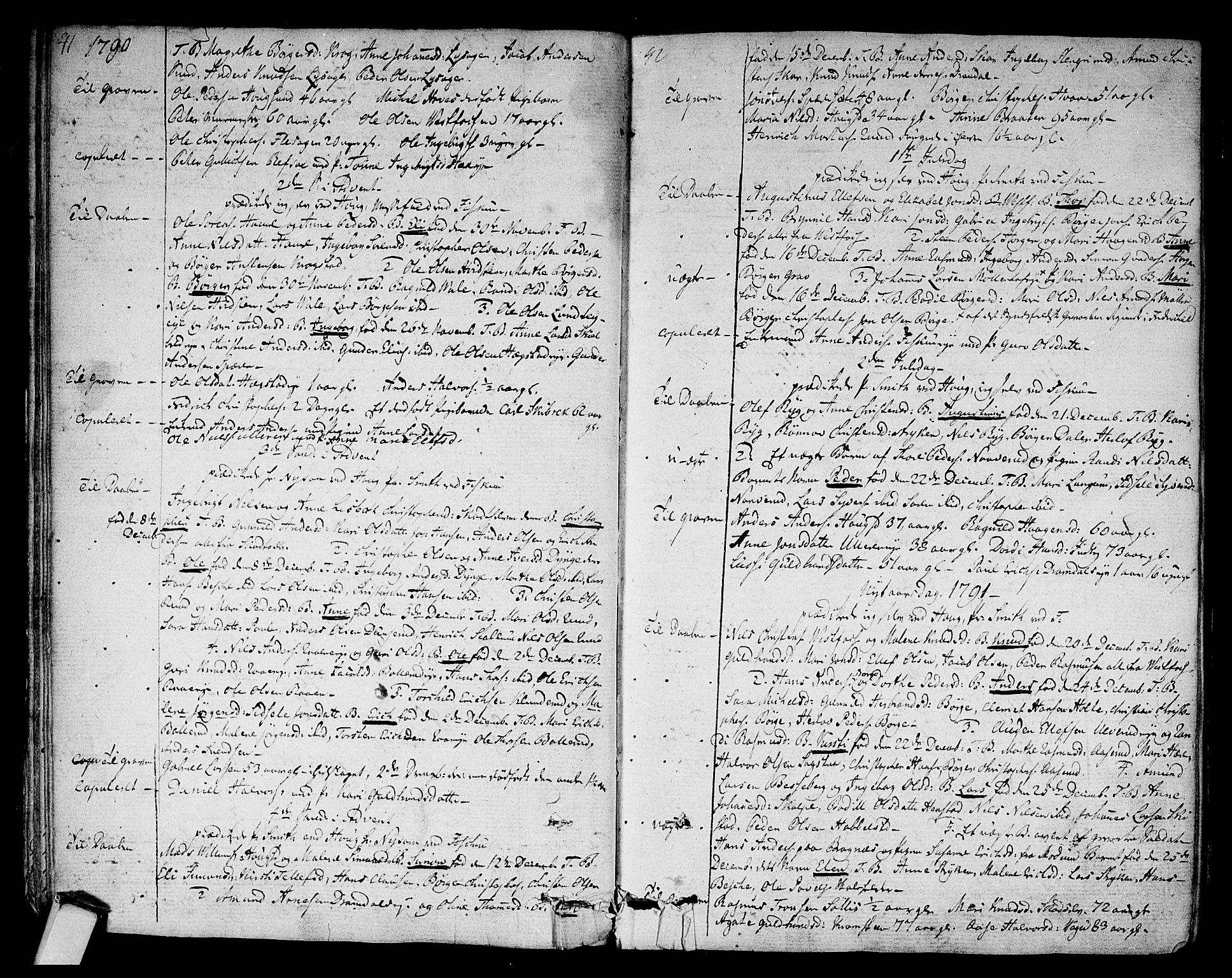 Eiker kirkebøker, SAKO/A-4/F/Fa/L0009: Parish register (official) no. I 9, 1789-1806, p. 41-42