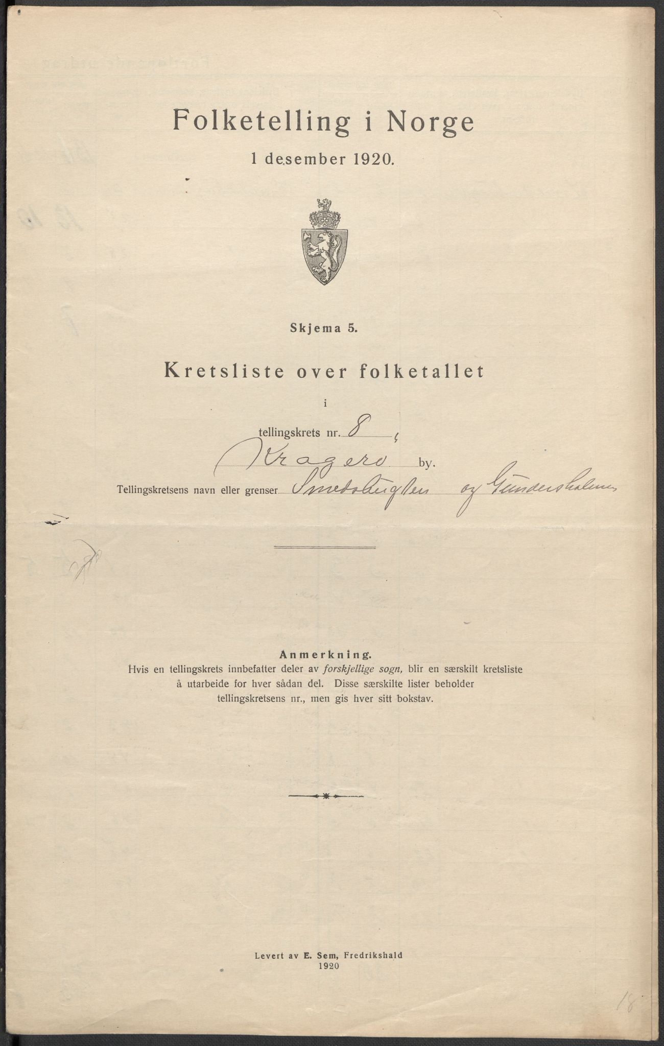 SAKO, 1920 census for Kragerø, 1920, p. 32