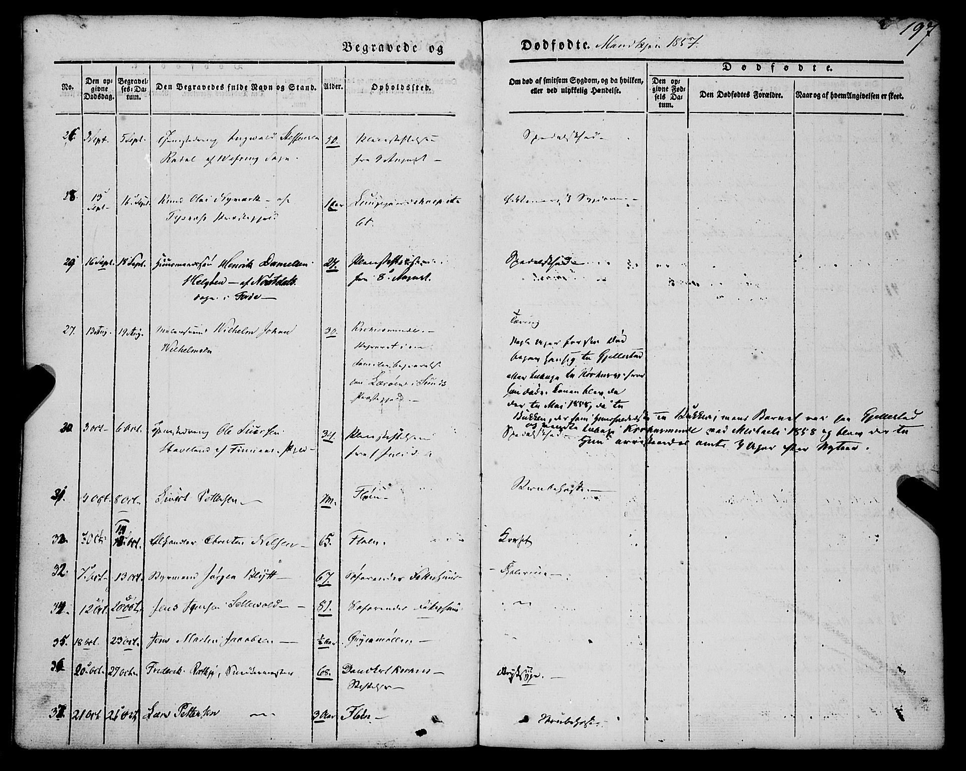 St. Jørgens hospital og Årstad sokneprestembete, AV/SAB-A-99934: Parish register (official) no. A 4, 1844-1863, p. 197