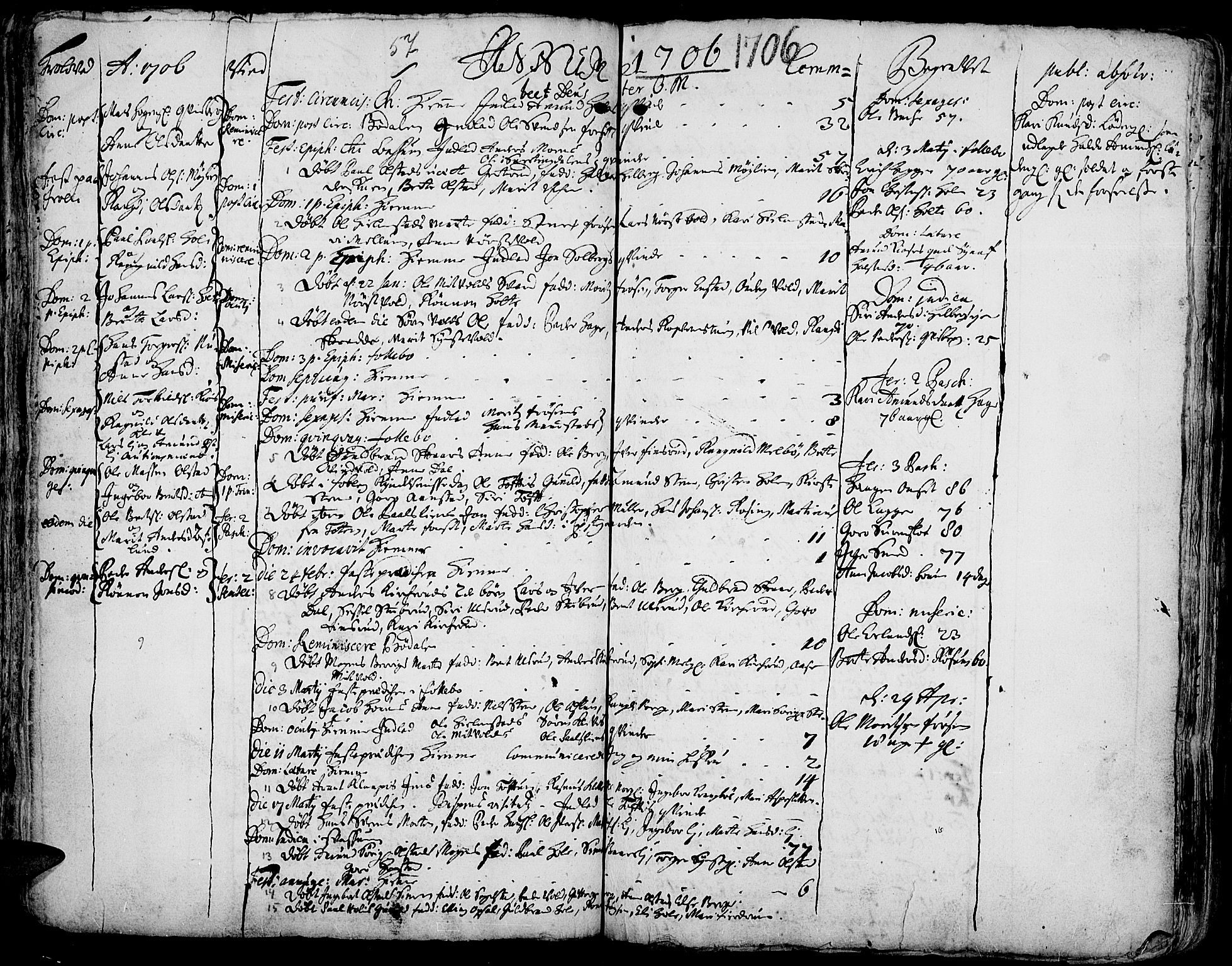 Gausdal prestekontor, SAH/PREST-090/H/Ha/Haa/L0001: Parish register (official) no. 1, 1693-1728, p. 57